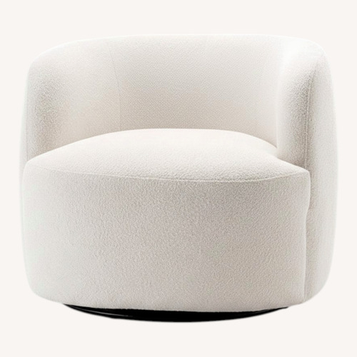 Used Bruschi 34" Wide Boucle Polyester Upholstered Swivel Armchair for sale on AptDeco