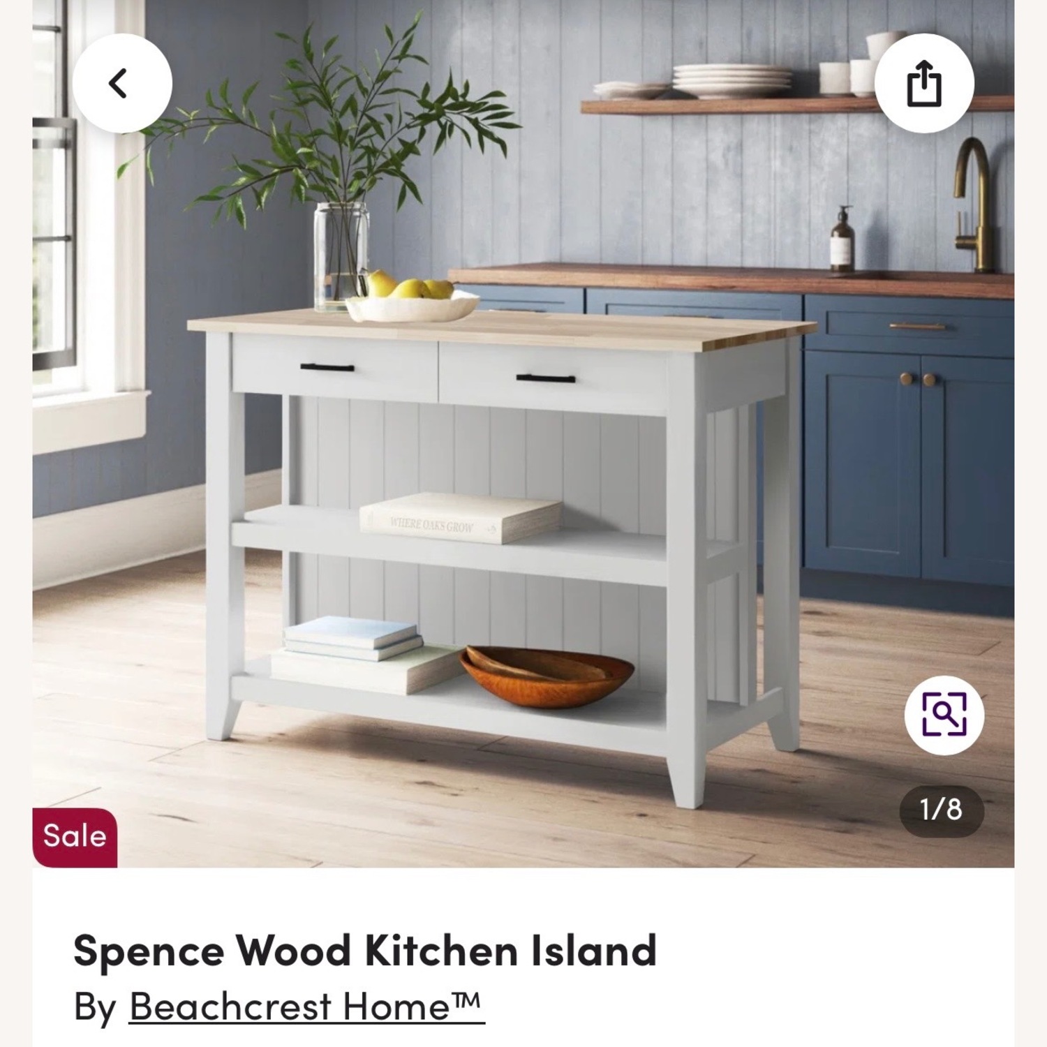 Wayfair Beachcrest Home White Wood Kitchen Island - image-4