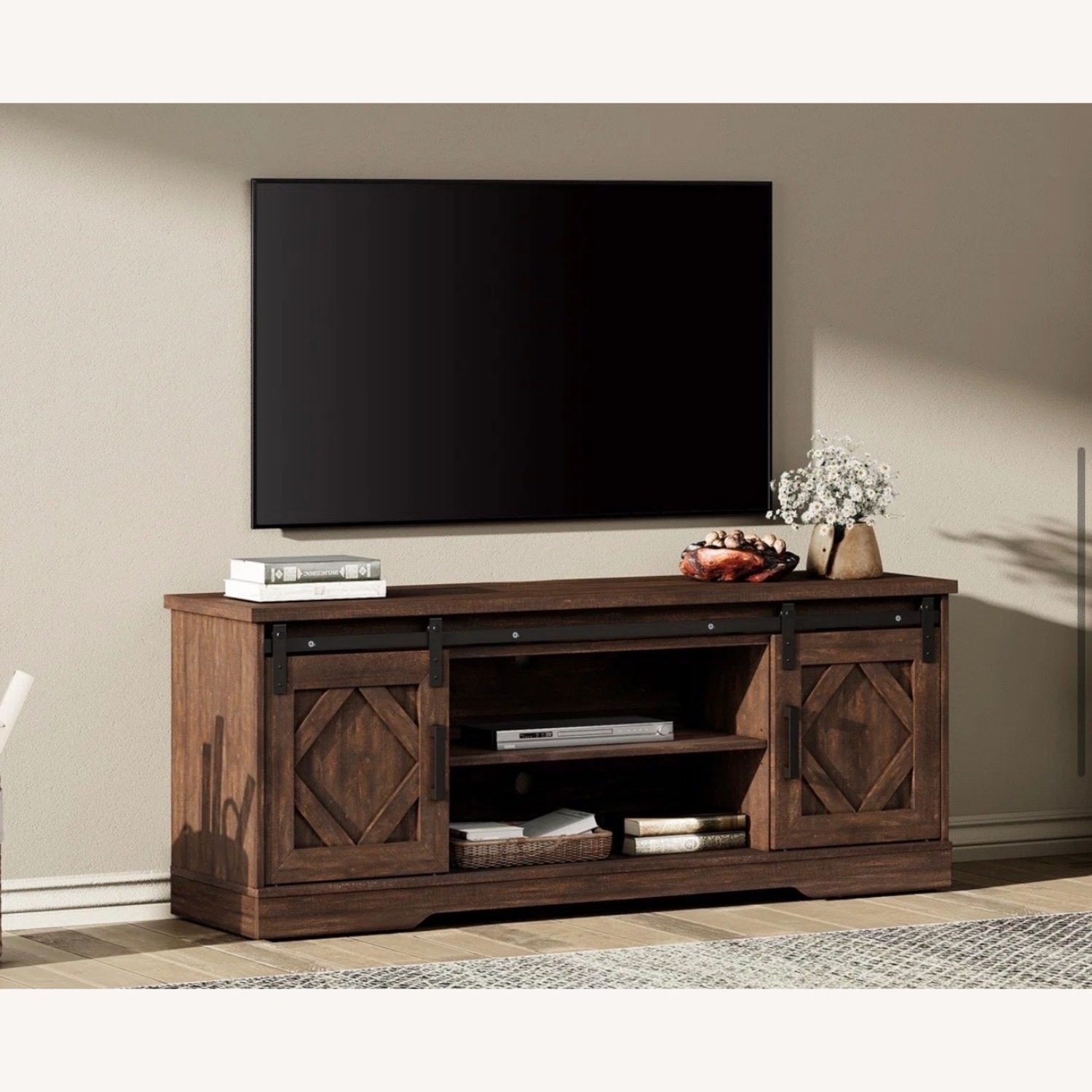Wayfair Dark Brown Wood Media Storage - image-2