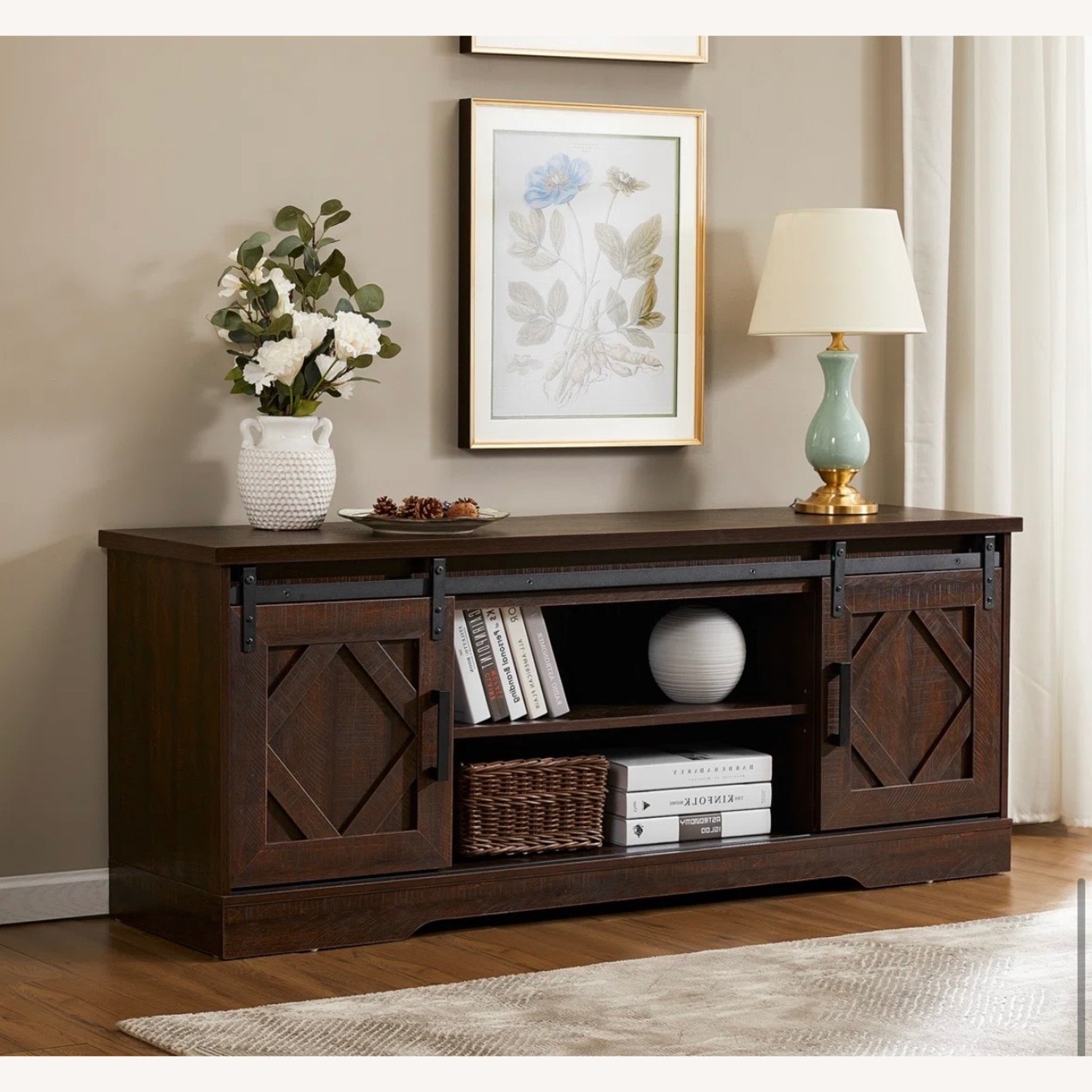Wayfair Dark Brown Wood Media Storage - image-5