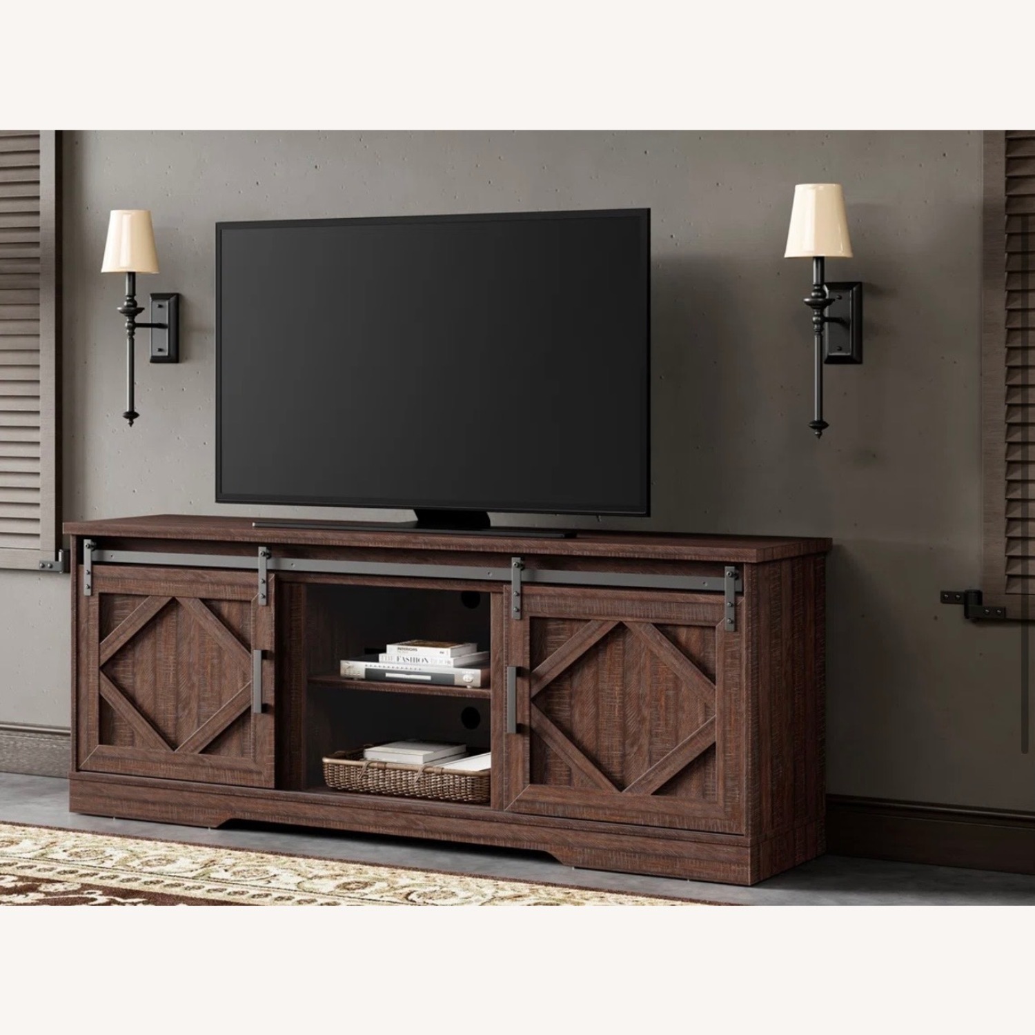 Wayfair Dark Brown Wood Media Storage - image-3