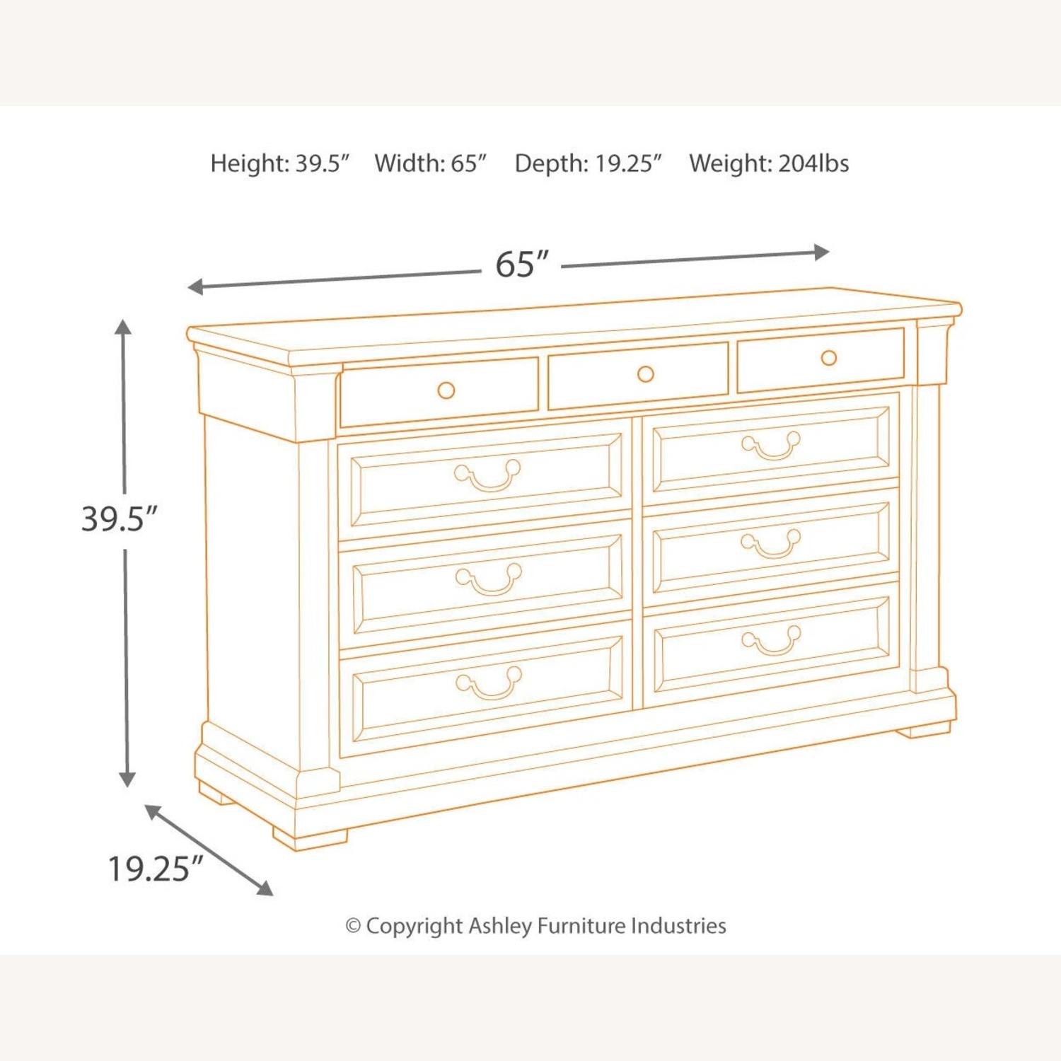 Ashley Furniture Bolanburg White Wood Dresser - image-3