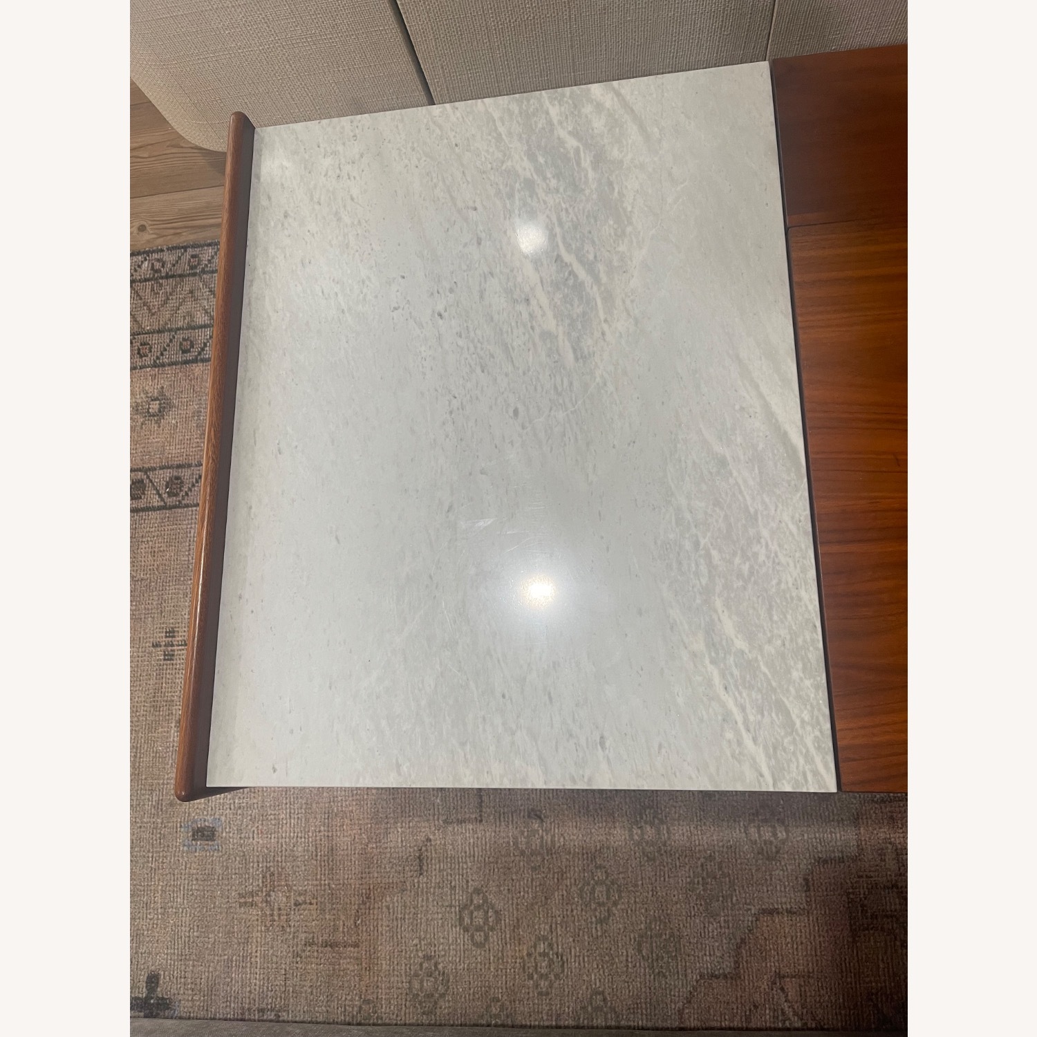 West Elm Mid-Century Marble Pop-Up Coffee Table 48" - image-3