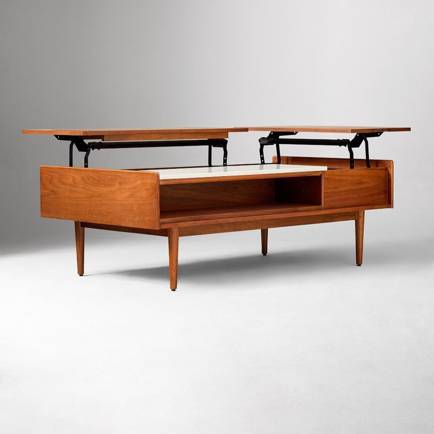 West Elm Mid-Century Marble Pop-Up Coffee Table 48" - image-4