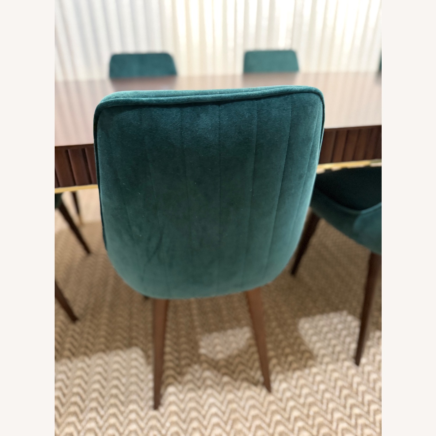 Roche Bobois Eden Rock Green Velvet Dining Chairs - image-15