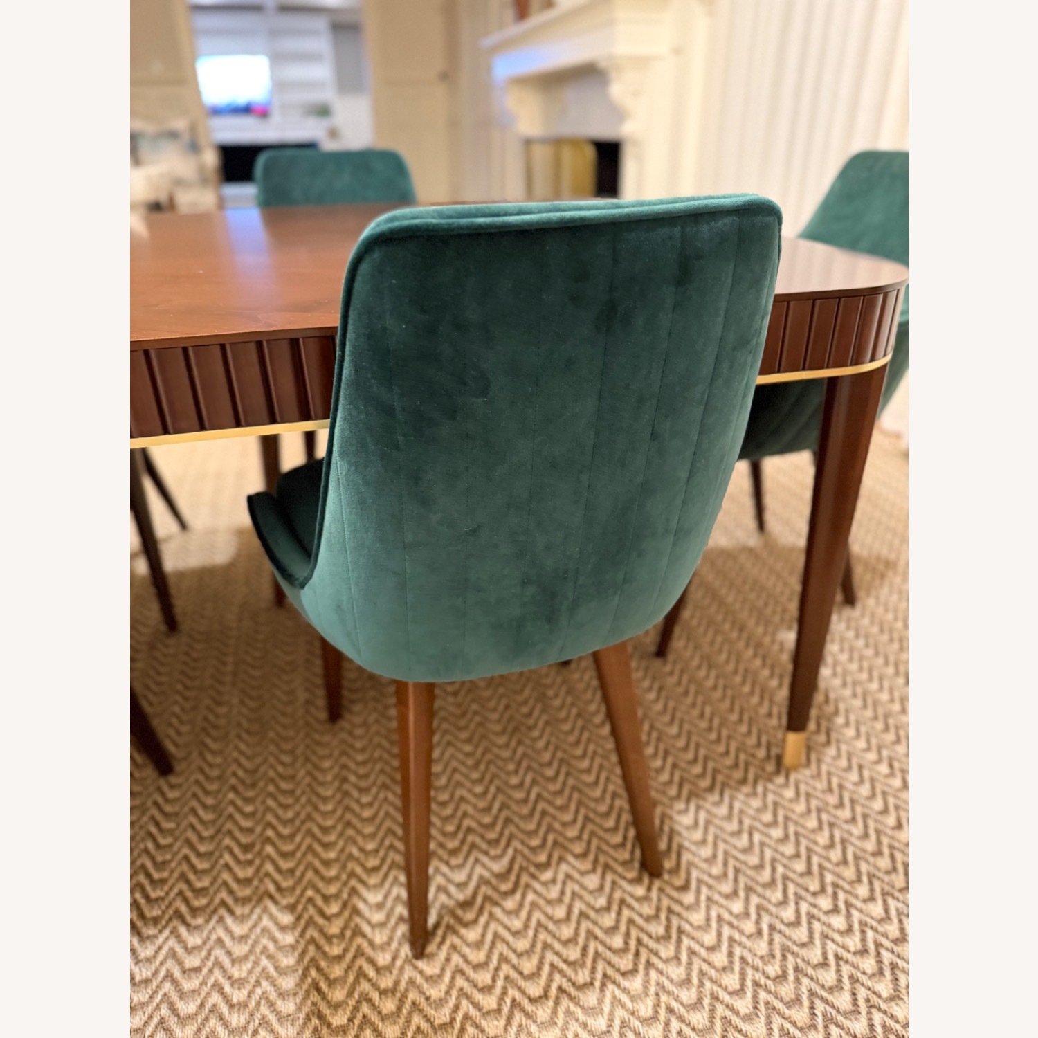 Roche Bobois Eden Rock Green Velvet Dining Chairs - image-13