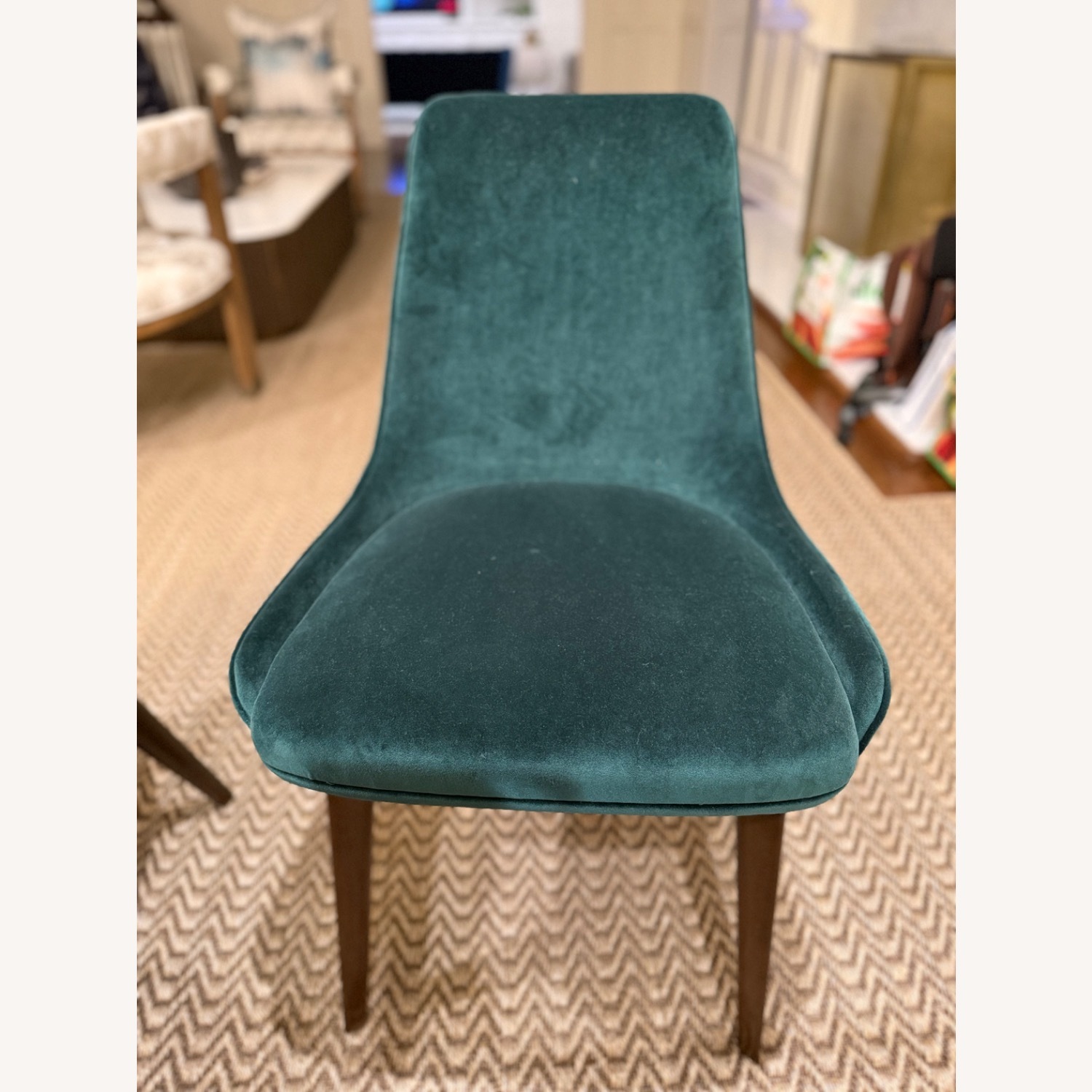 Roche Bobois Eden Rock Green Velvet Dining Chairs - image-7