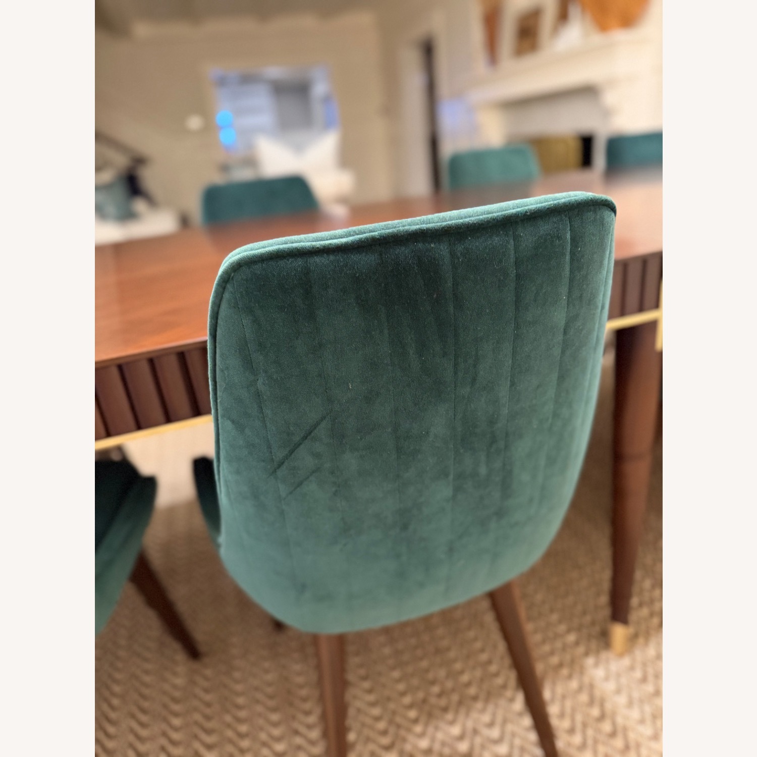 Roche Bobois Eden Rock Green Velvet Dining Chairs - image-11