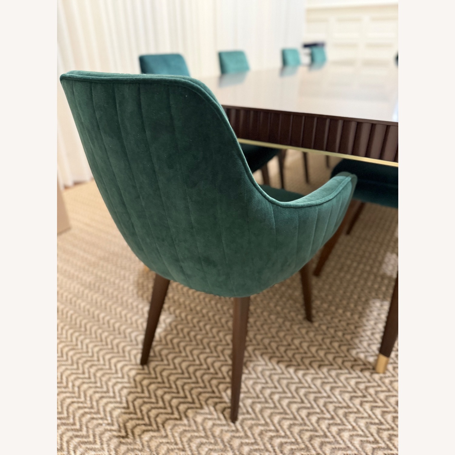 Roche Bobois Eden Rock Green Velvet Dining Chairs - image-14