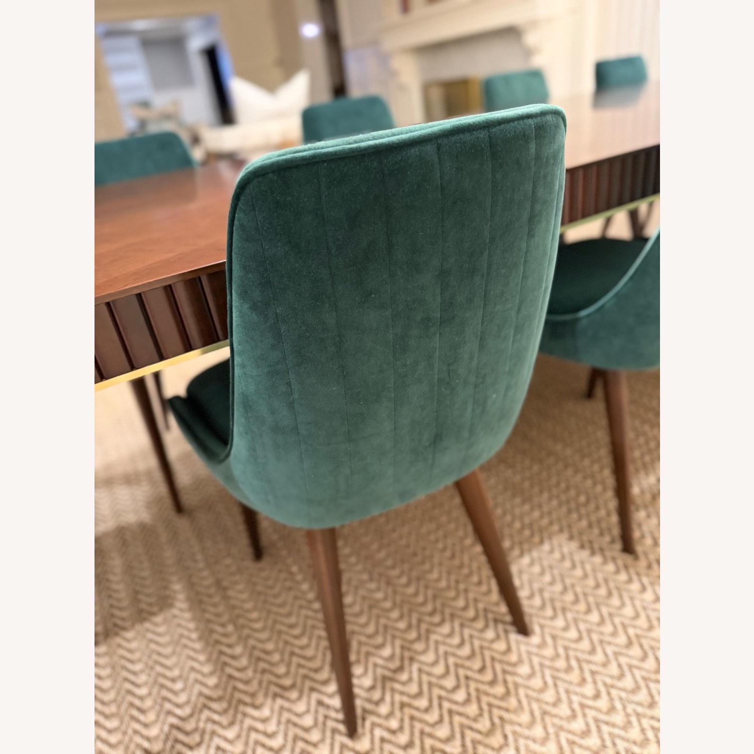 Roche Bobois Eden Rock Green Velvet Dining Chairs - image-10