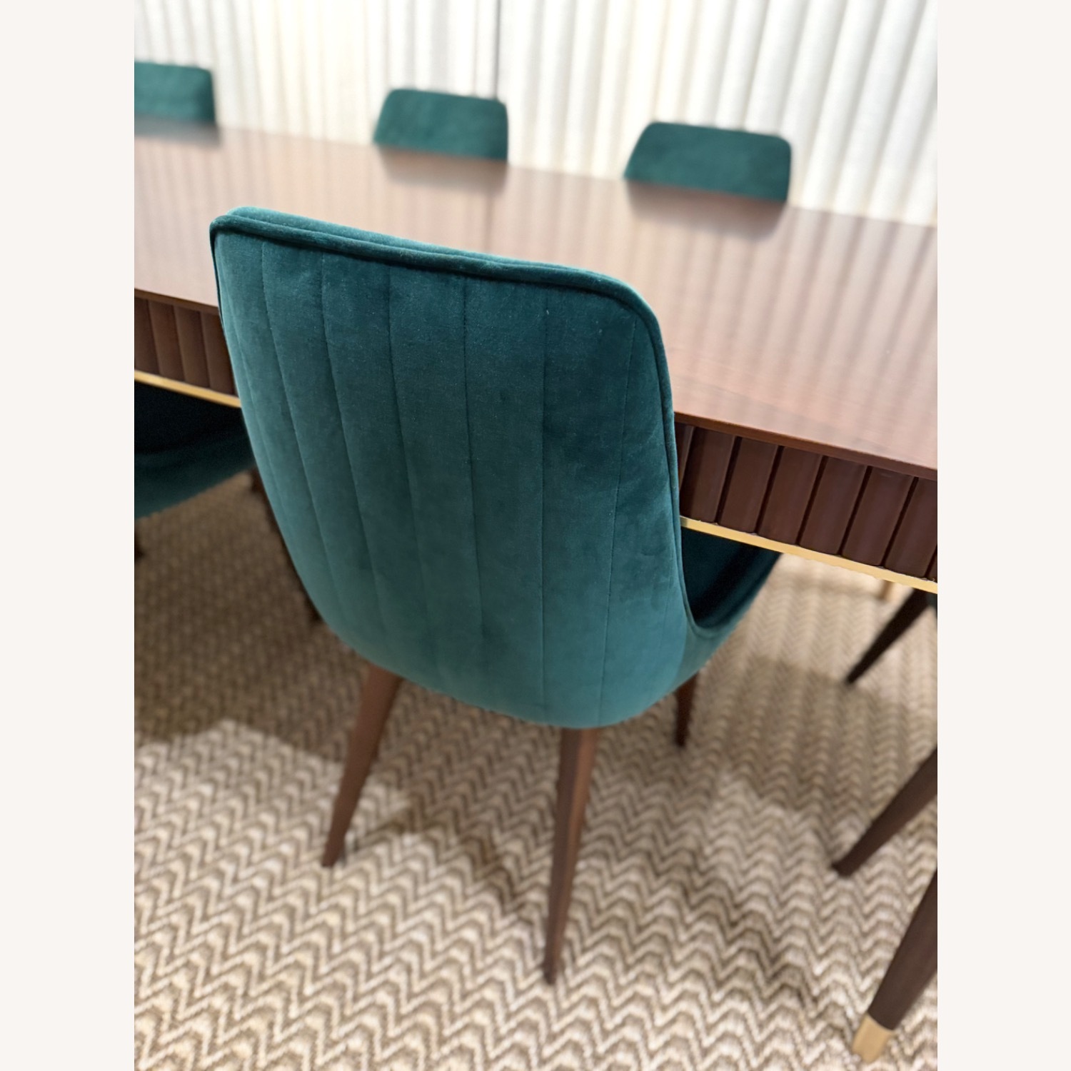 Roche Bobois Eden Rock Green Velvet Dining Chairs - image-18