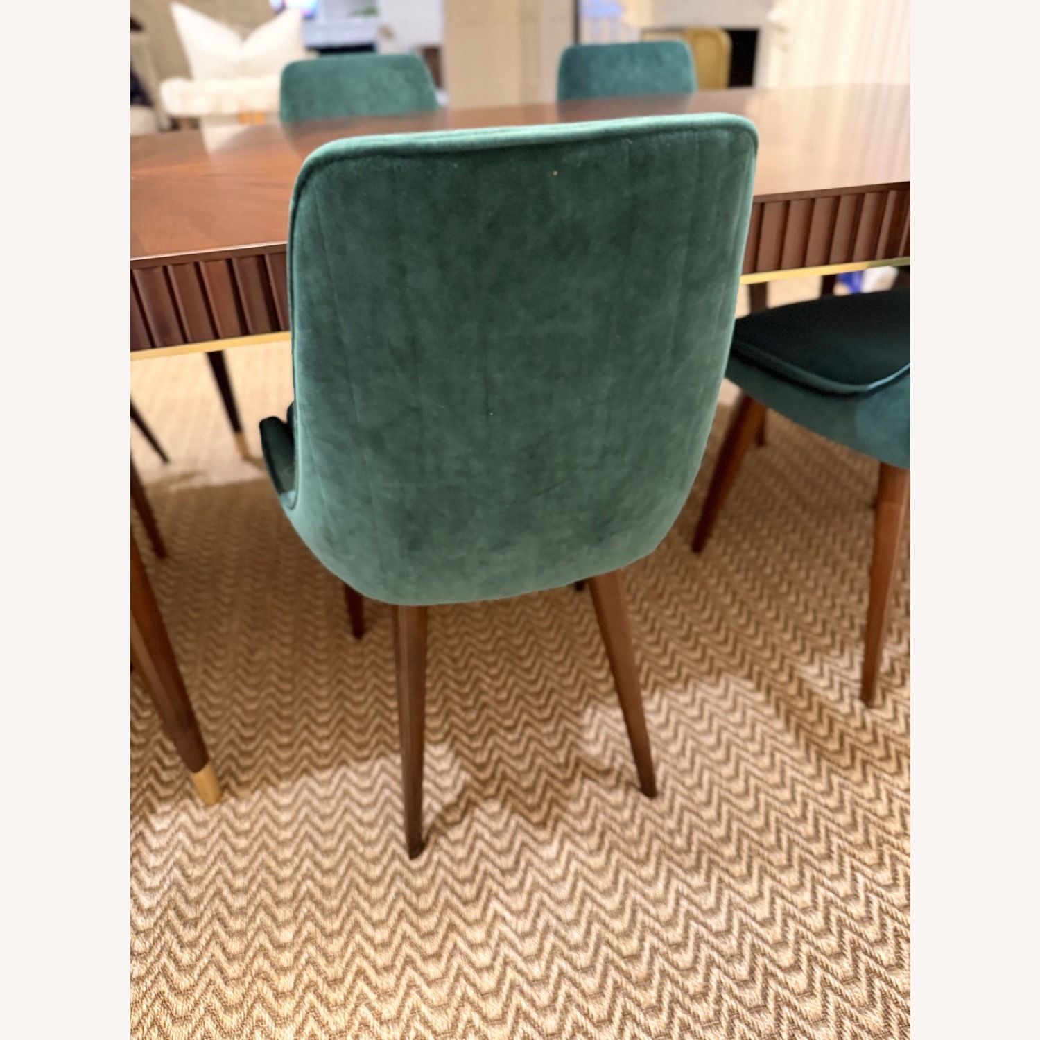 Roche Bobois Eden Rock Green Velvet Dining Chairs - image-12