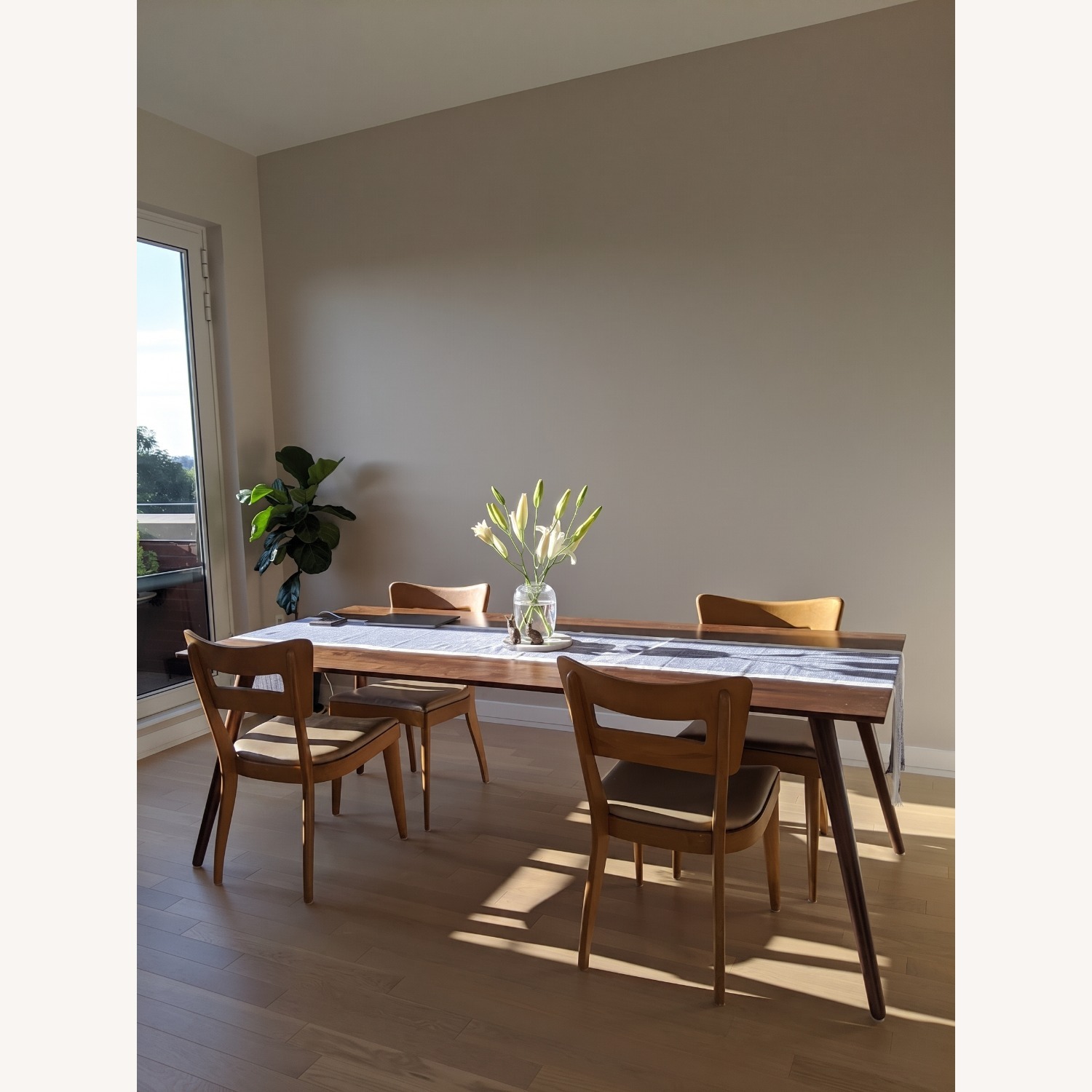 Article Seno Dark Brown Wood Dining Table - image-7