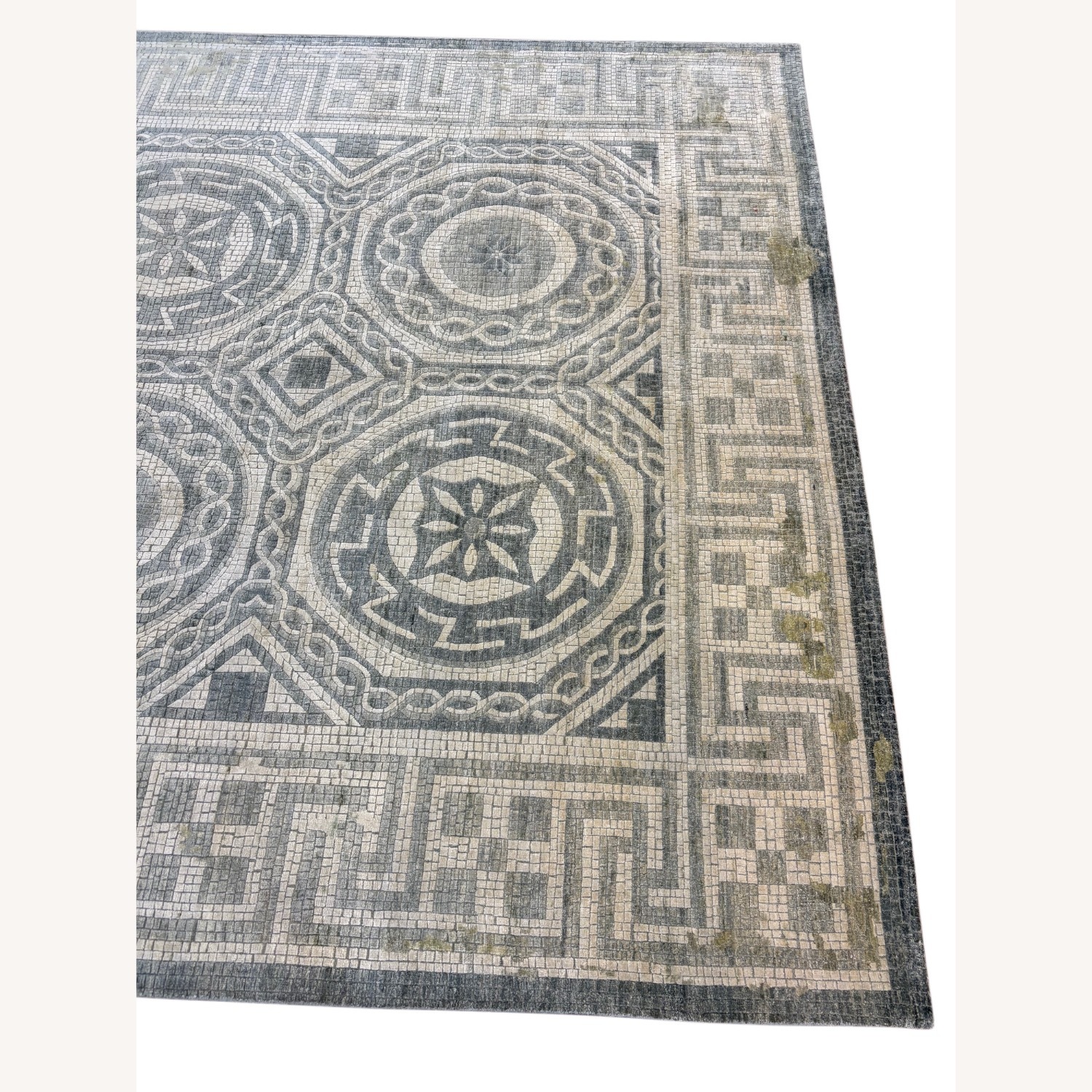 Gray Contemporary Mosaic Wool Rug 9' x 12' - image-6