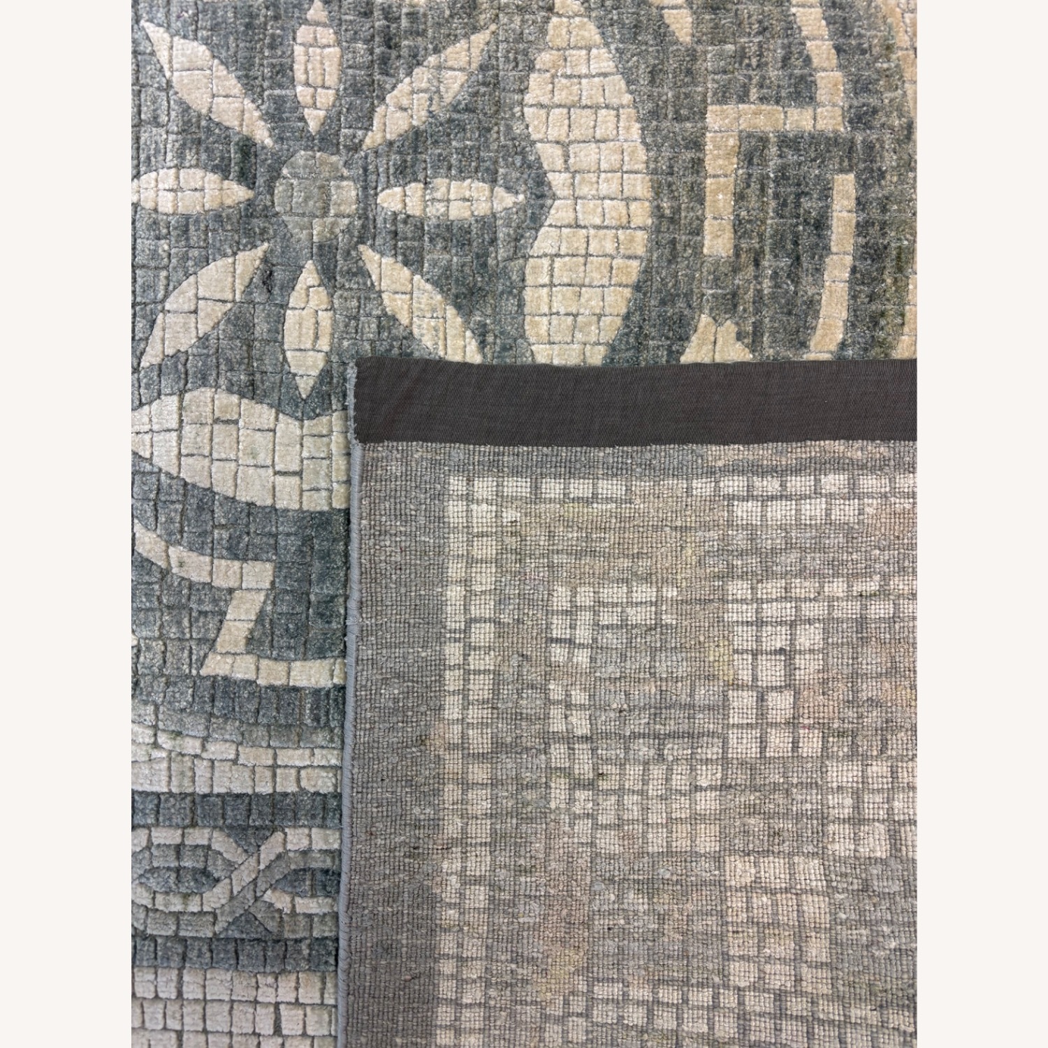 Gray Contemporary Mosaic Wool Rug 9' x 12' - image-7