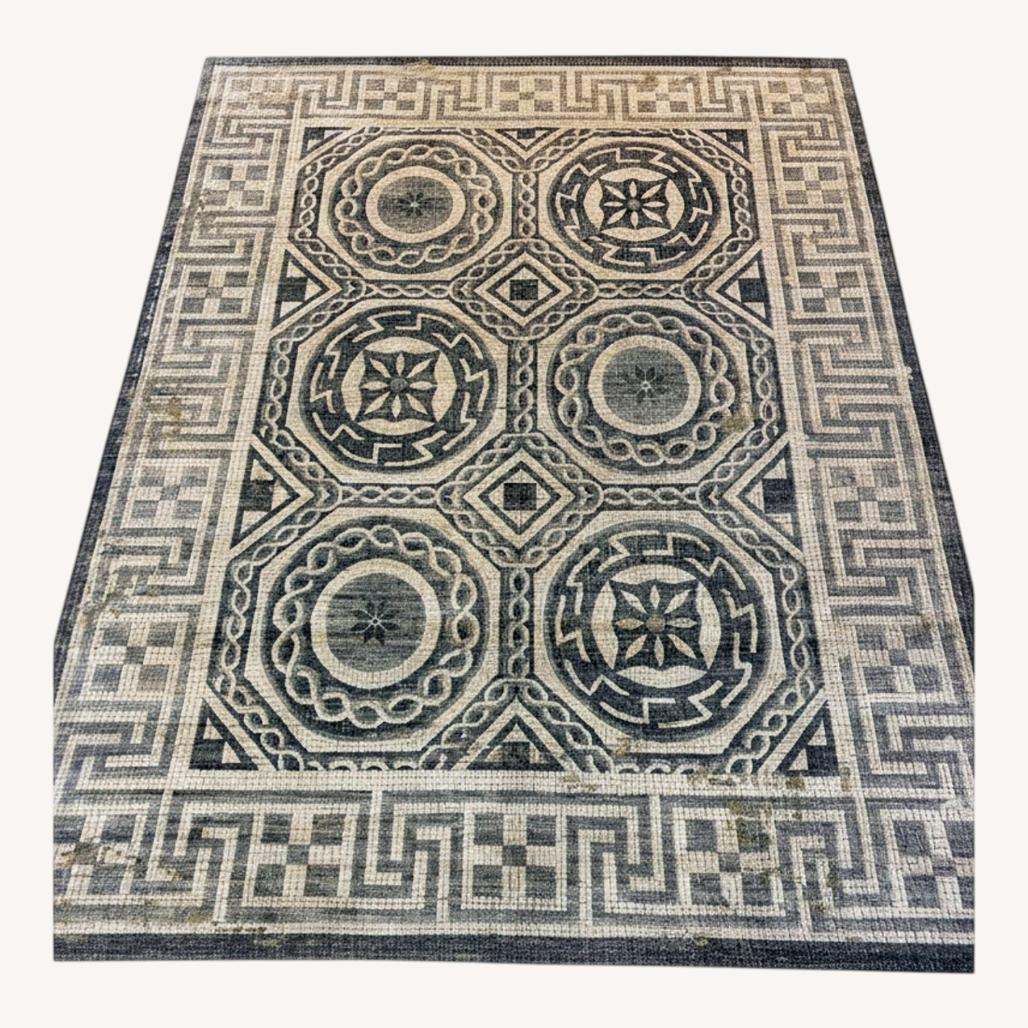 Gray Contemporary Mosaic Wool Rug 9' x 12' - image-0