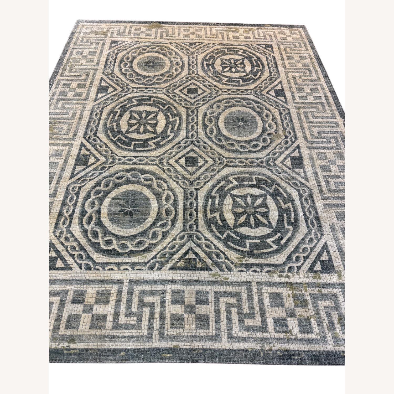 Gray Contemporary Mosaic Wool Rug 9' x 12' - image-2