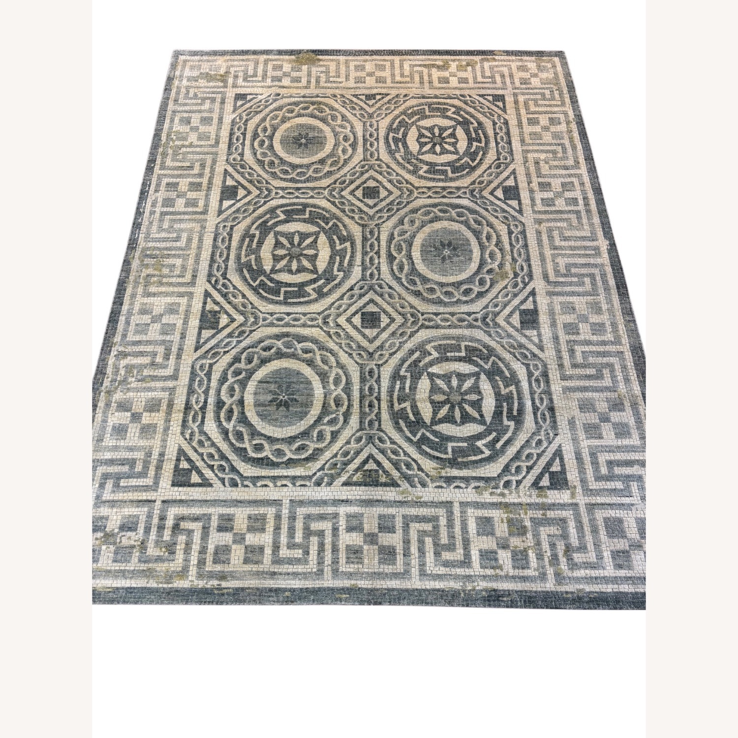 Gray Contemporary Mosaic Wool Rug 9' x 12' - image-1
