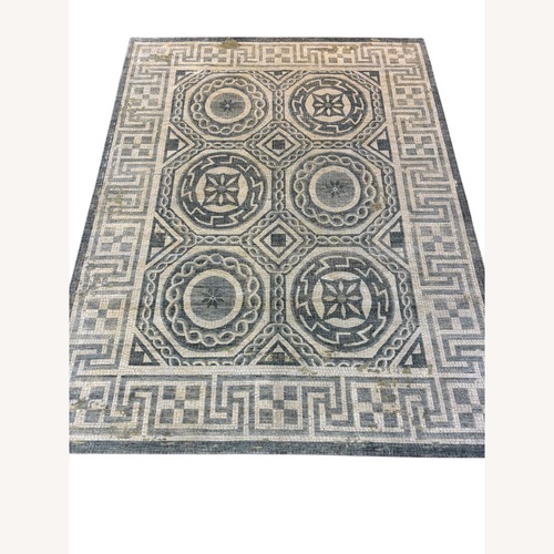 Used Gray Contemporary Mosaic Wool Rug 9' x 12' for sale on AptDeco