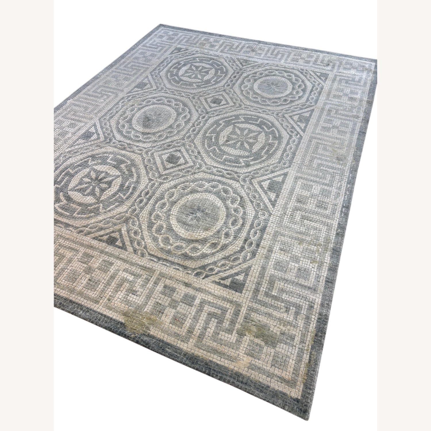 Gray Contemporary Mosaic Wool Rug 9' x 12' - image-5