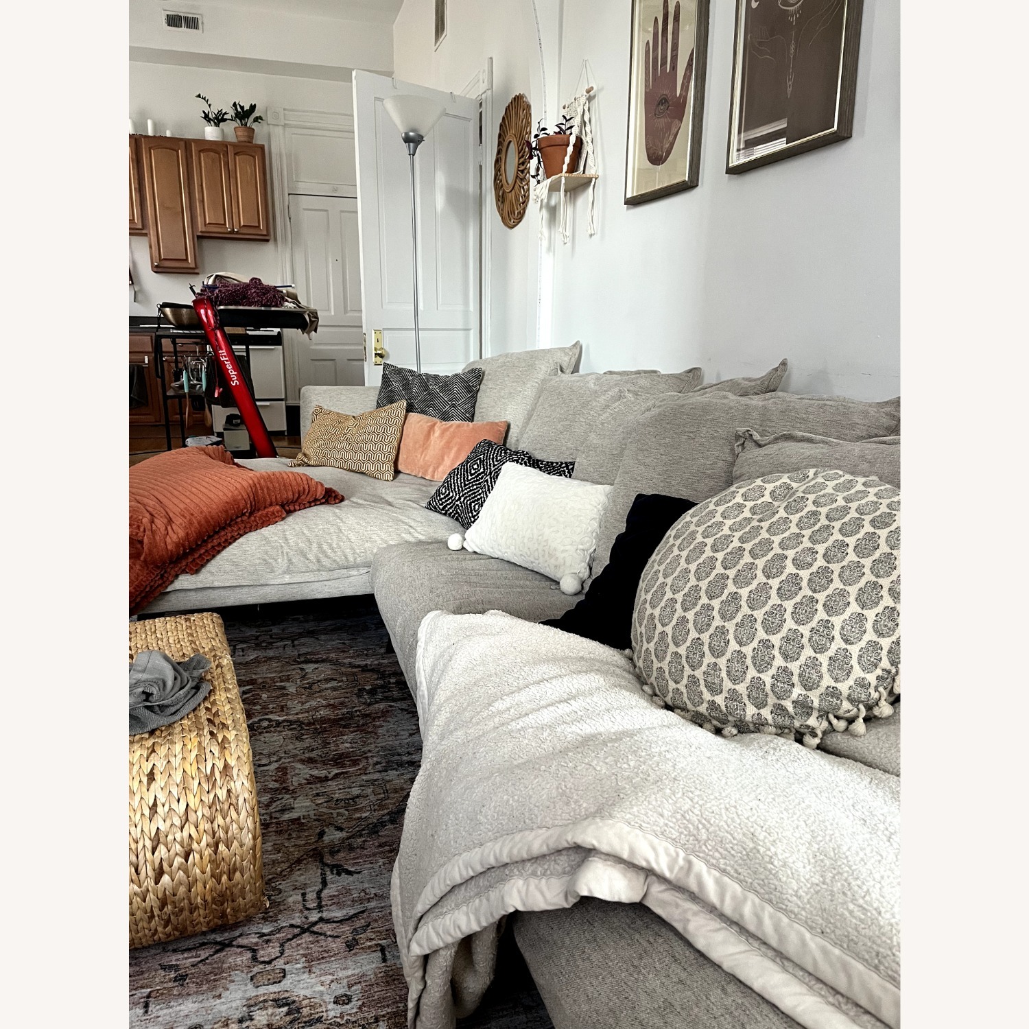 Joybird Denna Light Gray Fabric 2 Piece Sectional - image-1