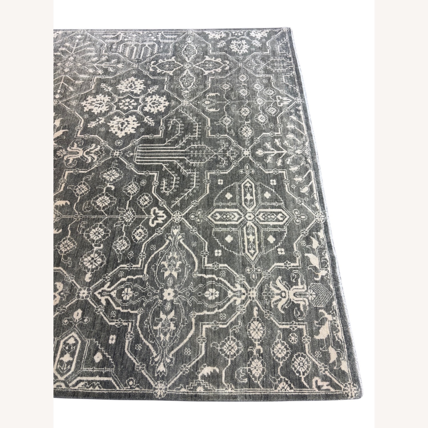 Contemporary Light Gray Wool Area Rug 9' x 12' - image-5