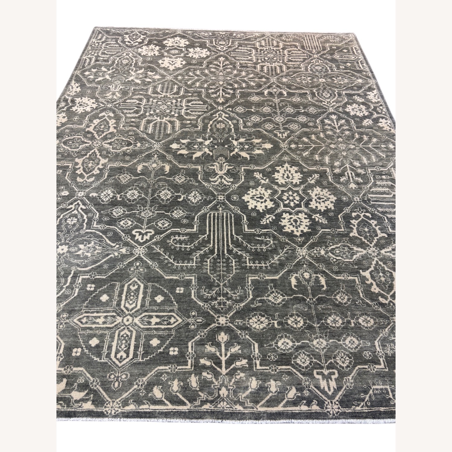 Contemporary Light Gray Wool Area Rug 9' x 12' - image-2