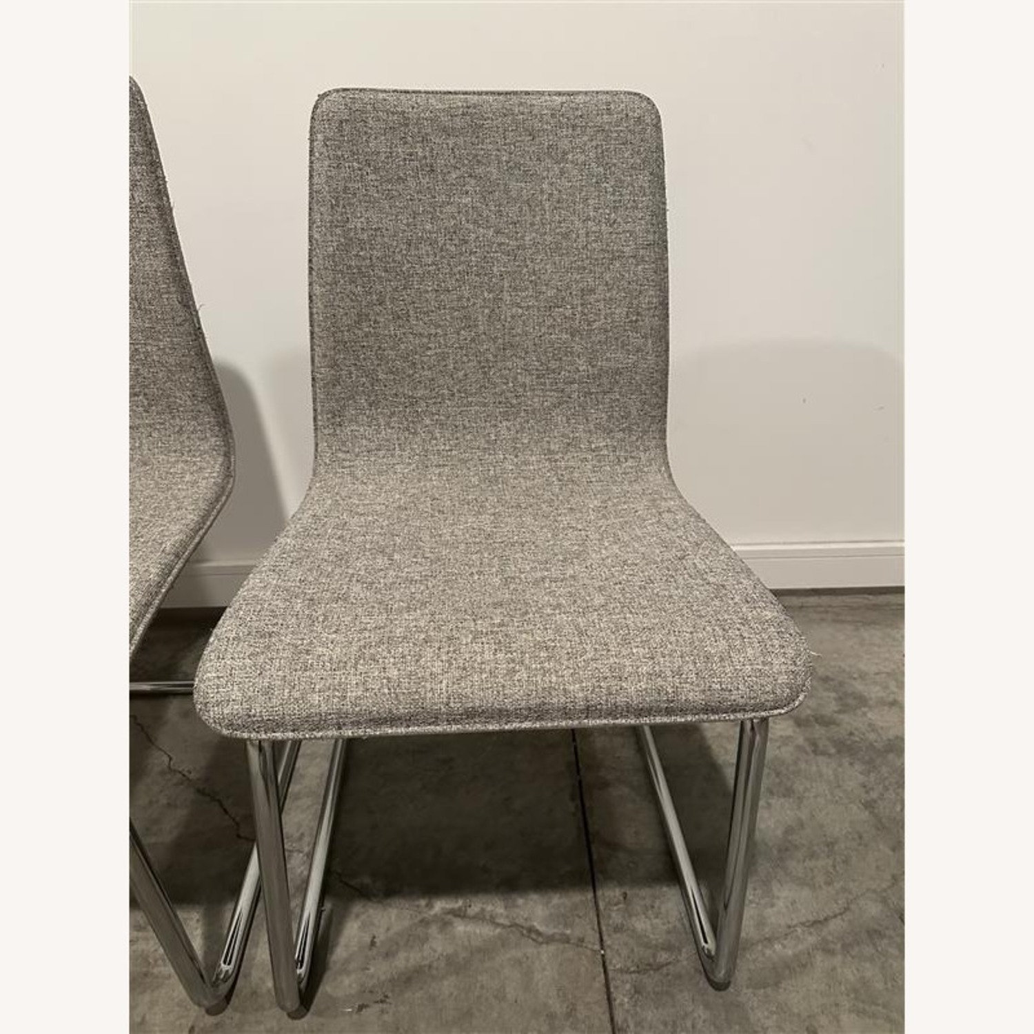 CB2 Pony Tweed Light Gray Dining Chairs - image-1