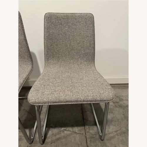Used CB2 Pony Tweed Light Gray Dining Chairs for sale on AptDeco