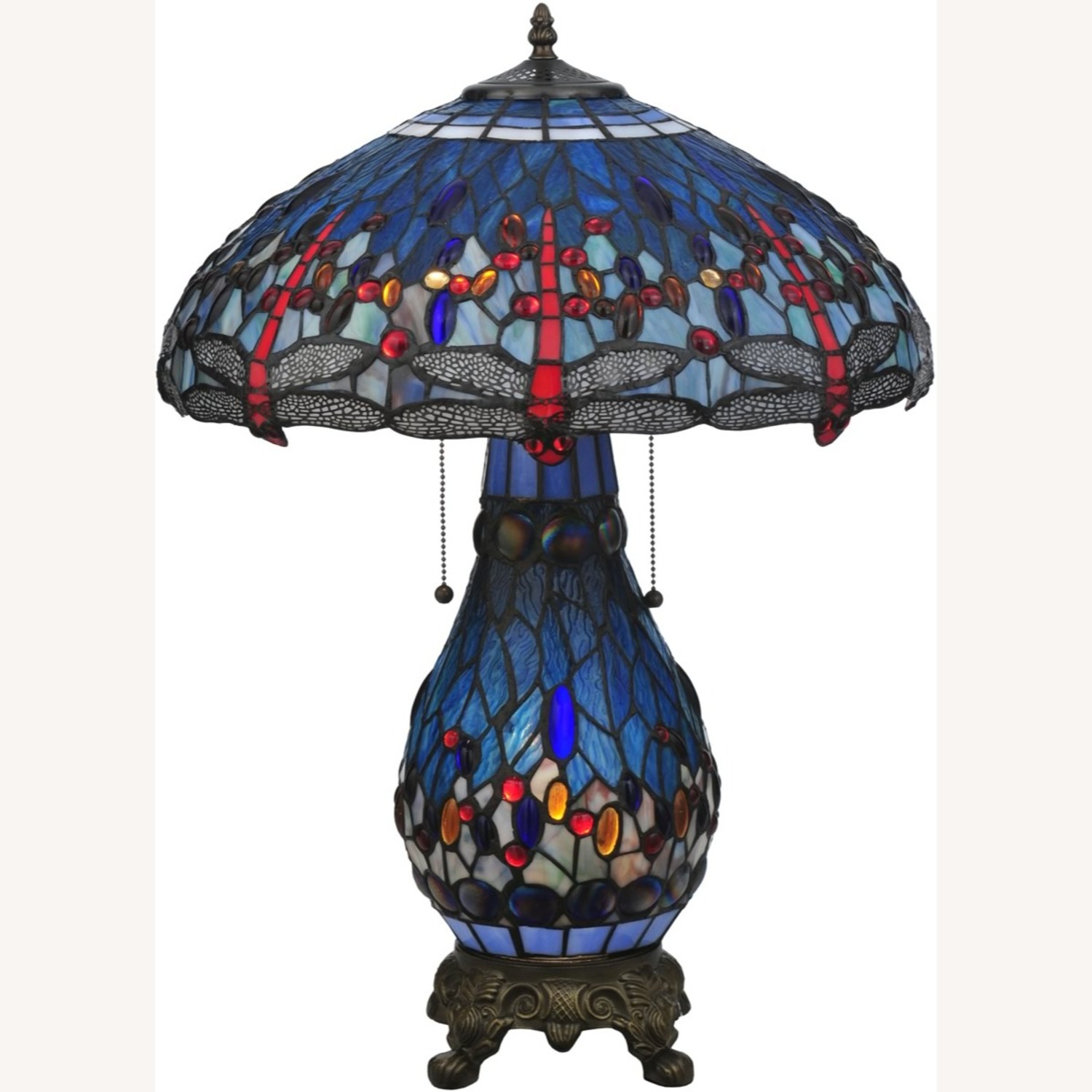 Stained Glass Dragonfly Table Lamp - image-1