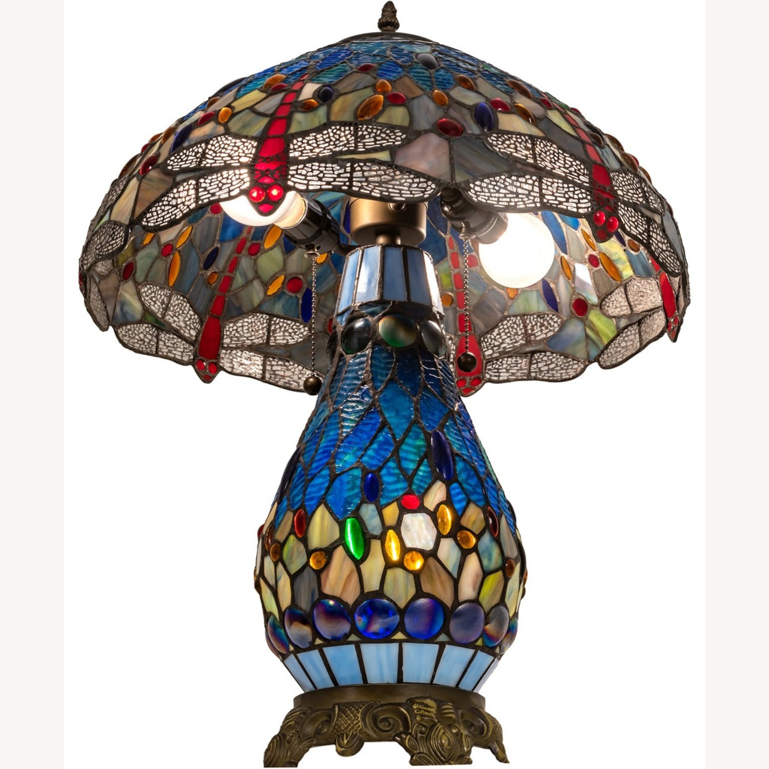 Stained Glass Dragonfly Table Lamp - image-3