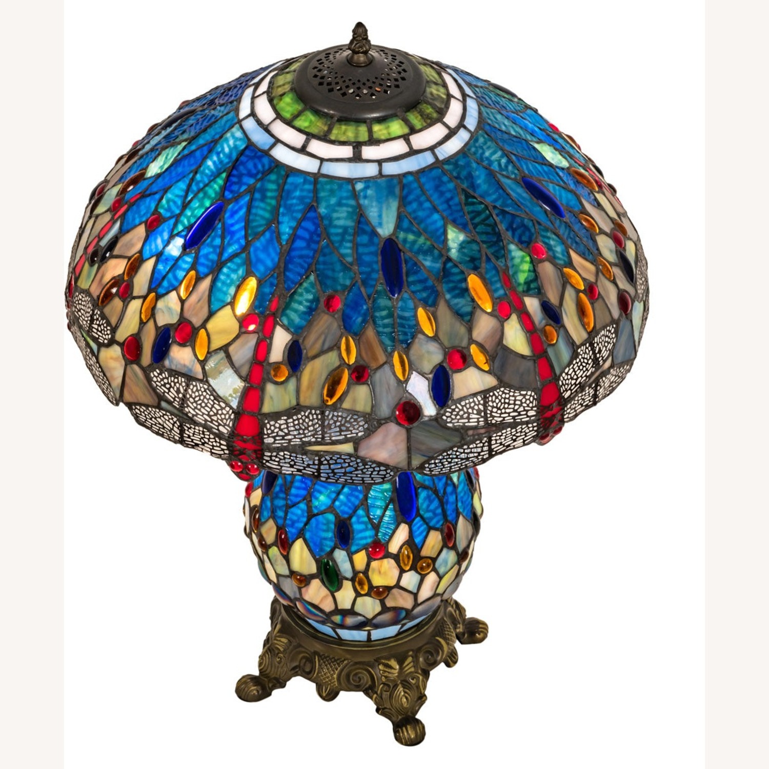 Stained Glass Dragonfly Table Lamp - image-4
