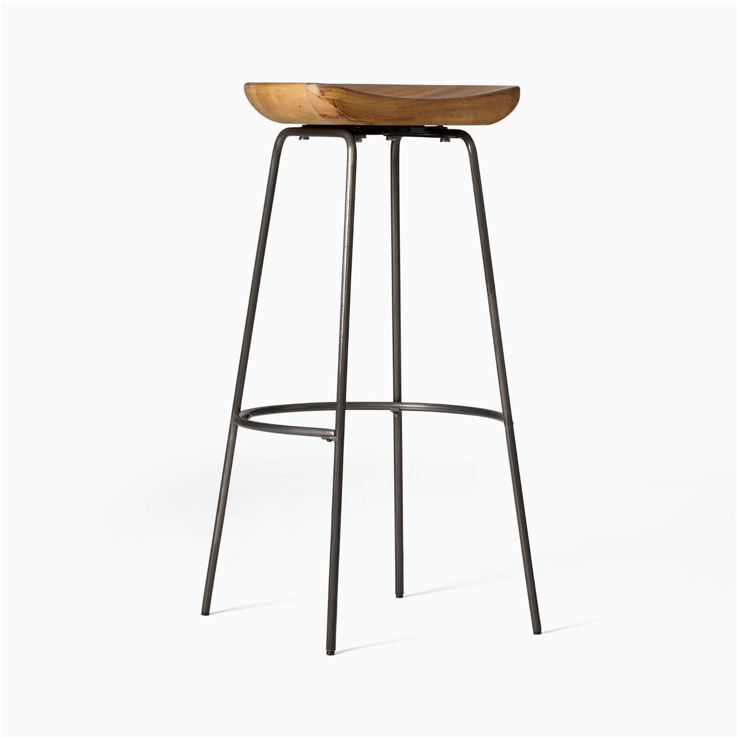 West Elm Alden Dark Brown Wood Stools - image-4