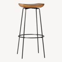 West Elm Alden Dark Brown Wood Stools