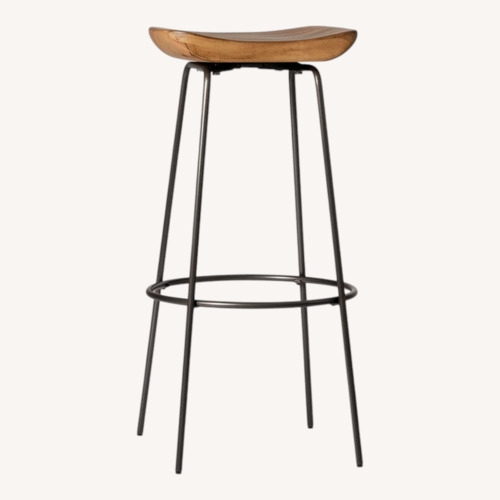 Used West Elm Alden Dark Brown Wood Stools for sale on AptDeco
