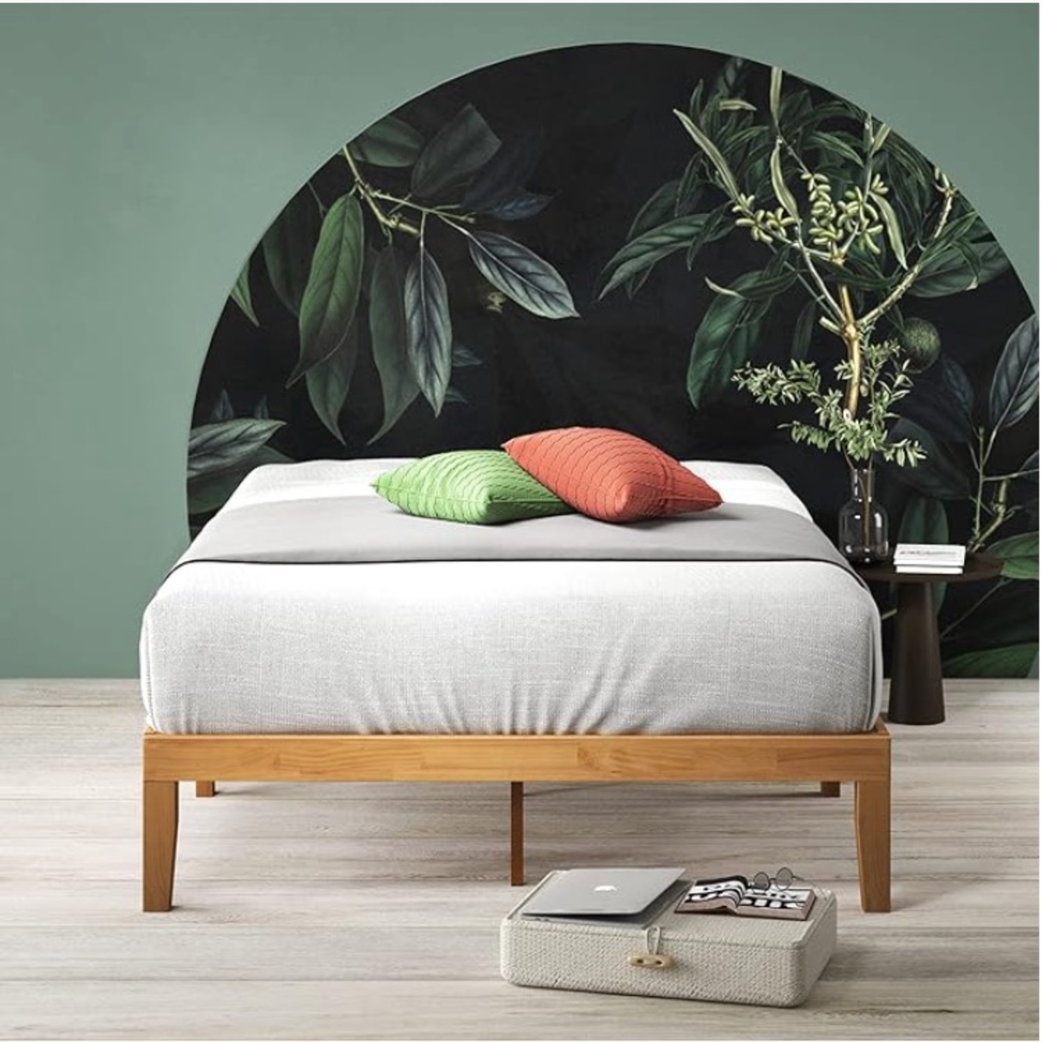 Natural Wood Queen Bed - image-2