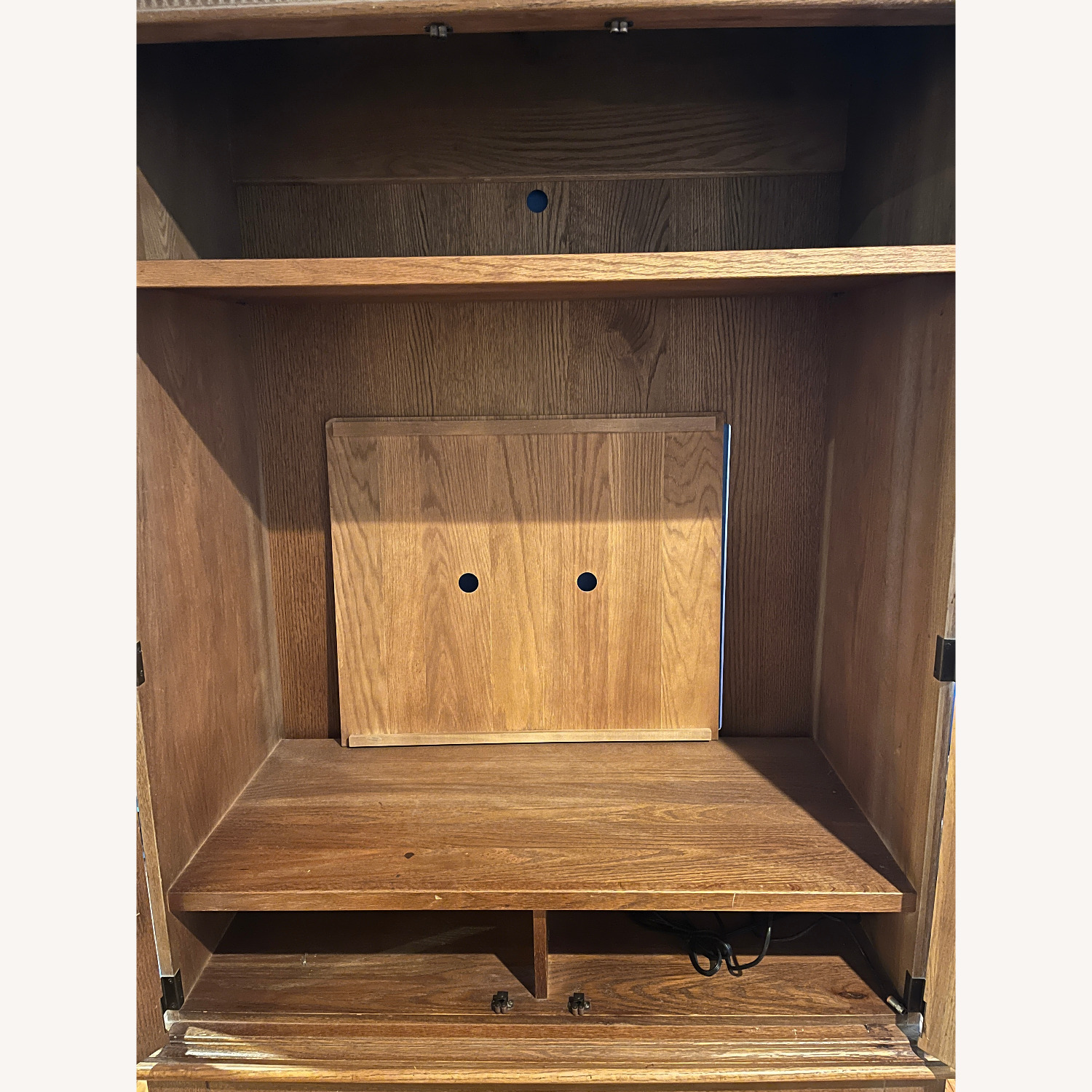Ethan Allen Oak TV Armoire Cabinet - image-2