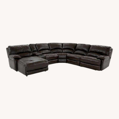 Used Bob's Discount Furniture Leather 6 Piece Power Reclining Sectional  for sale on AptDeco