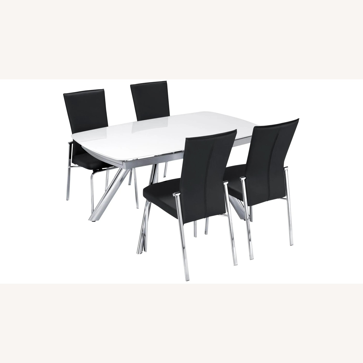 Raymour & Flanigan Paloma White Glass Dining Set - image-5