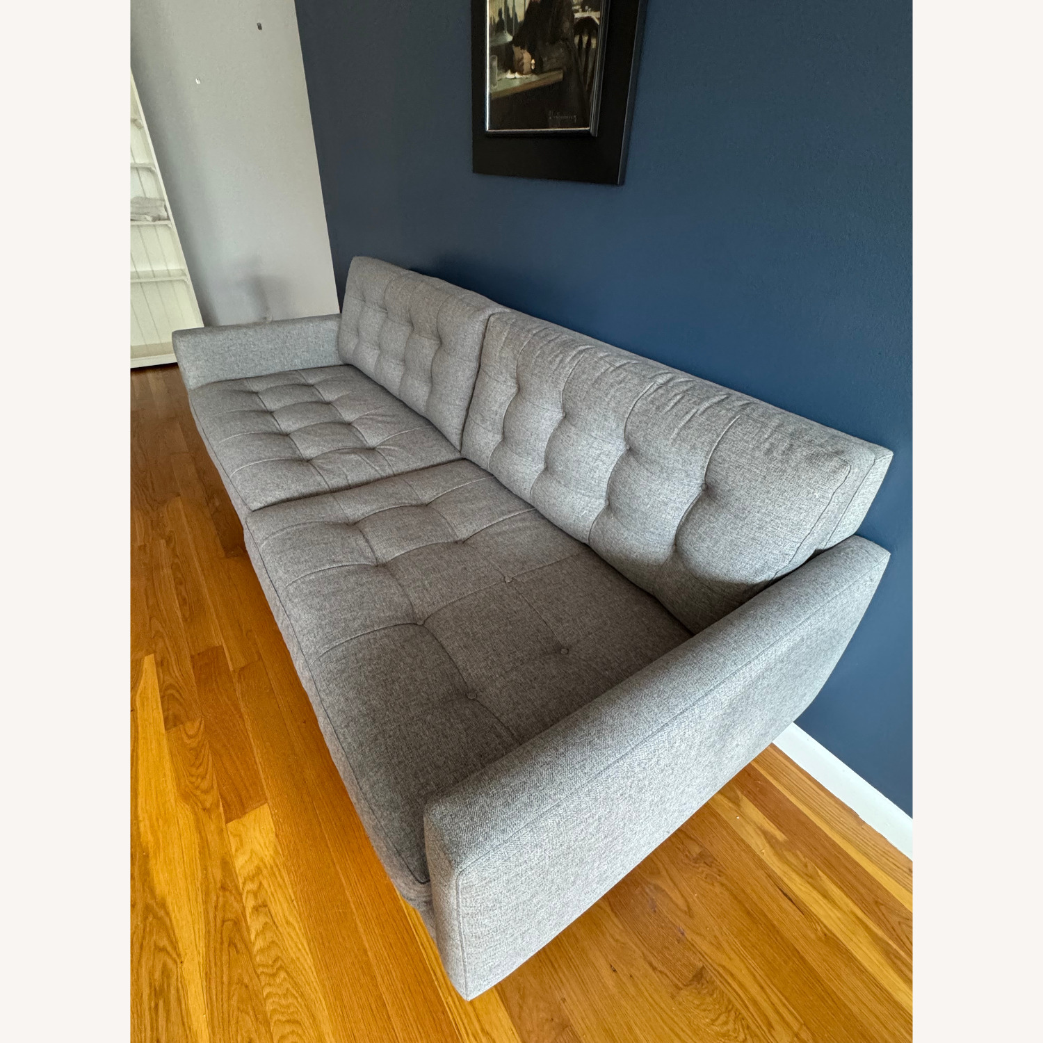 Crate & Barrel Petrie Light Gray Wool 3+ Seater Sofa - image-2