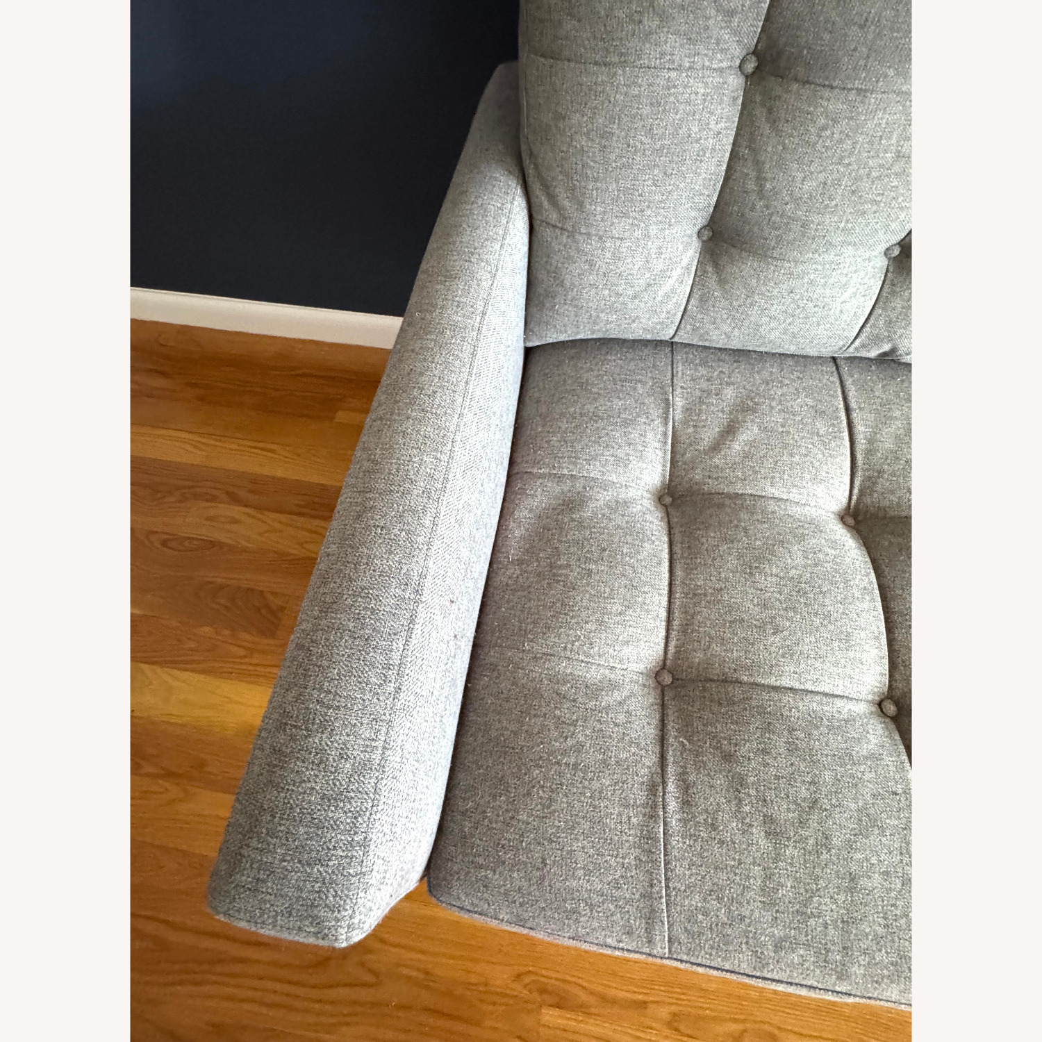 Crate & Barrel Petrie Light Gray Wool 3+ Seater Sofa - image-4