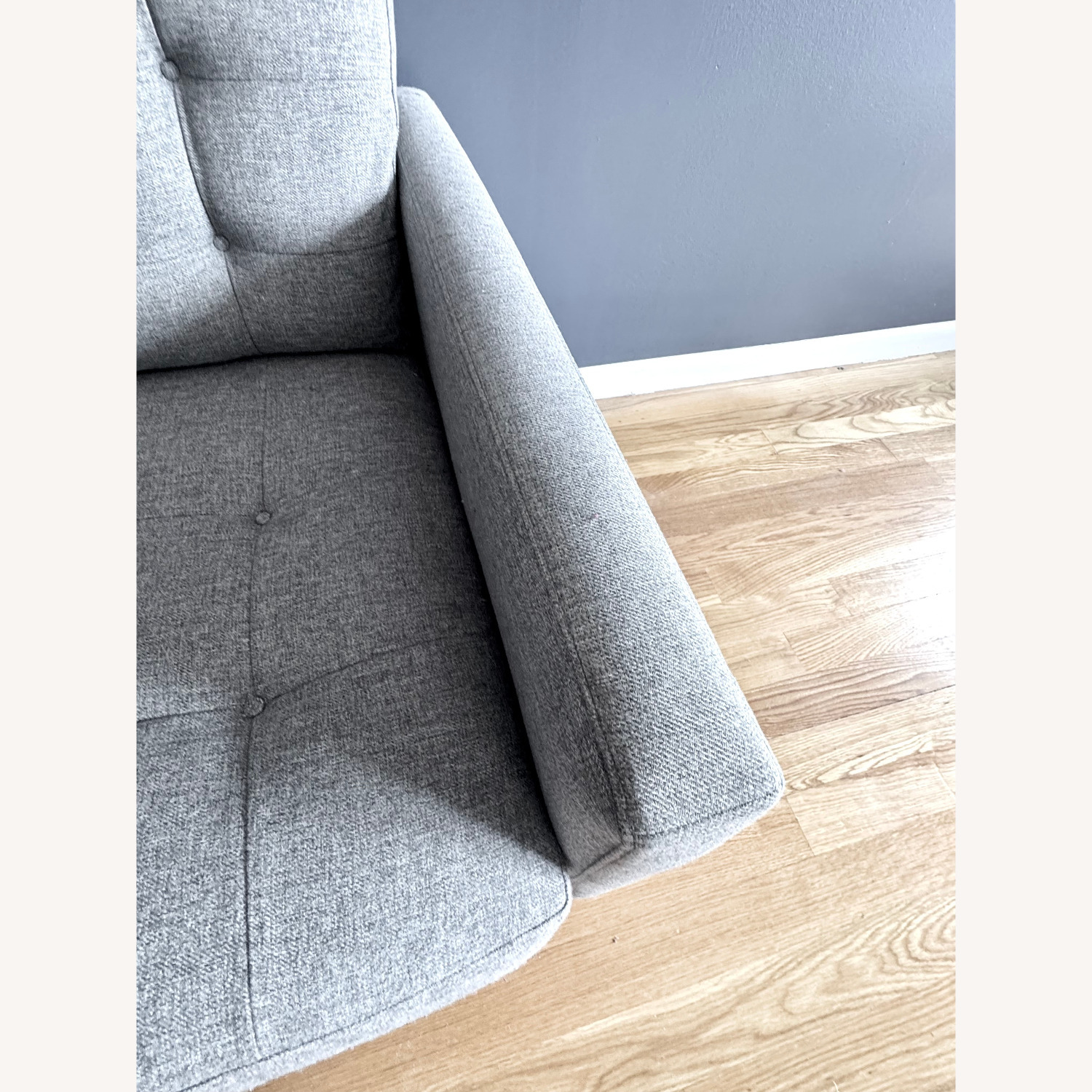 Crate & Barrel Petrie Light Gray Wool 3+ Seater Sofa - image-5