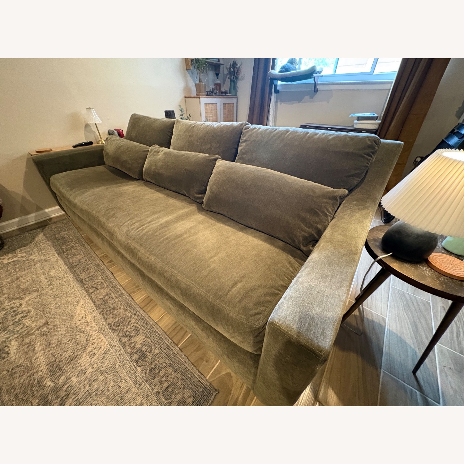 Pottery Barn York Green Velvet 3+ Seater Sofa - image-5