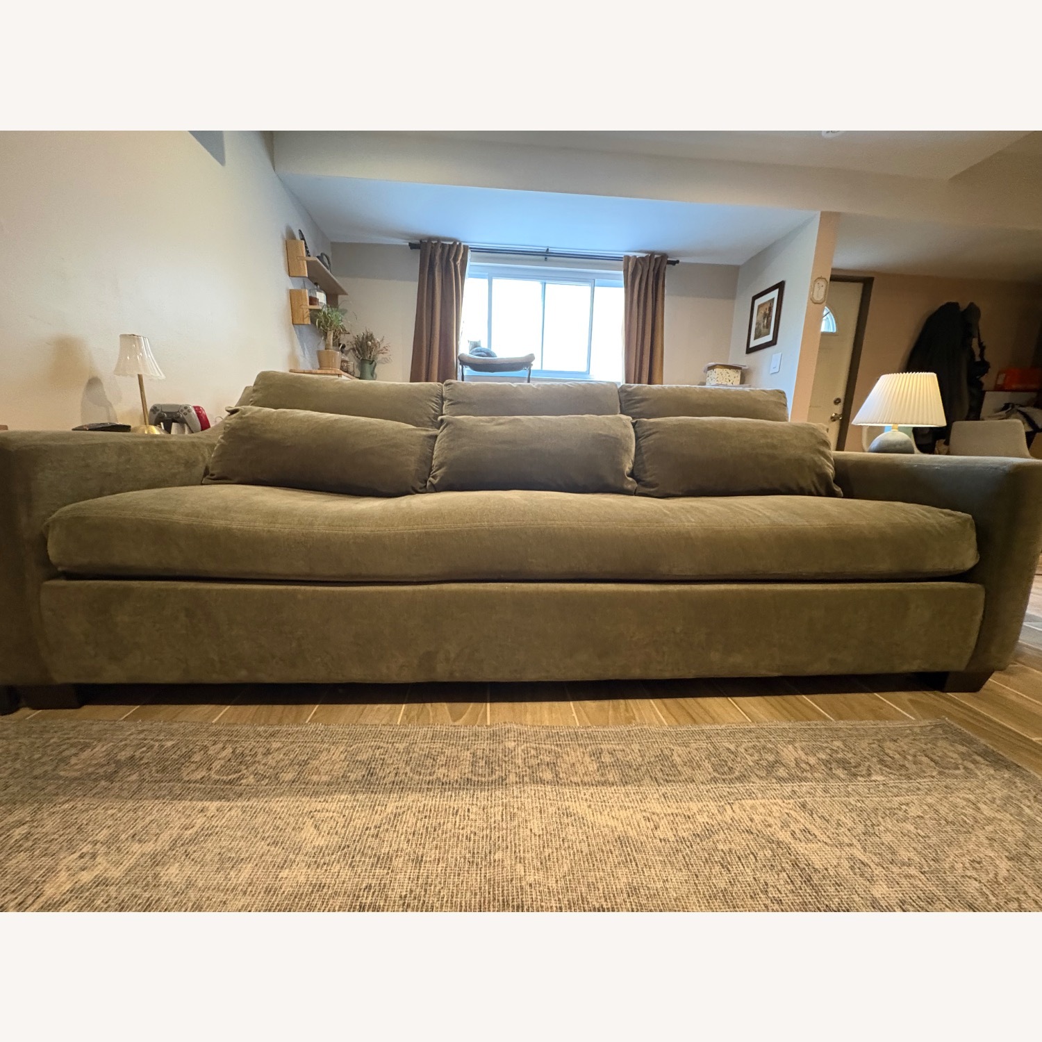 Pottery Barn York Green Velvet 3+ Seater Sofa - image-2