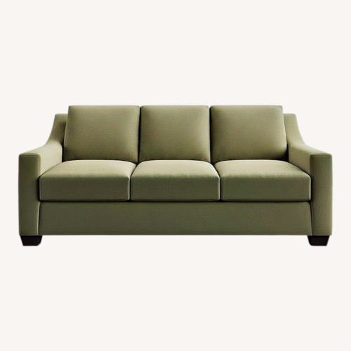 Used Pottery Barn York Green Velvet 3+ Seater Sofa for sale on AptDeco