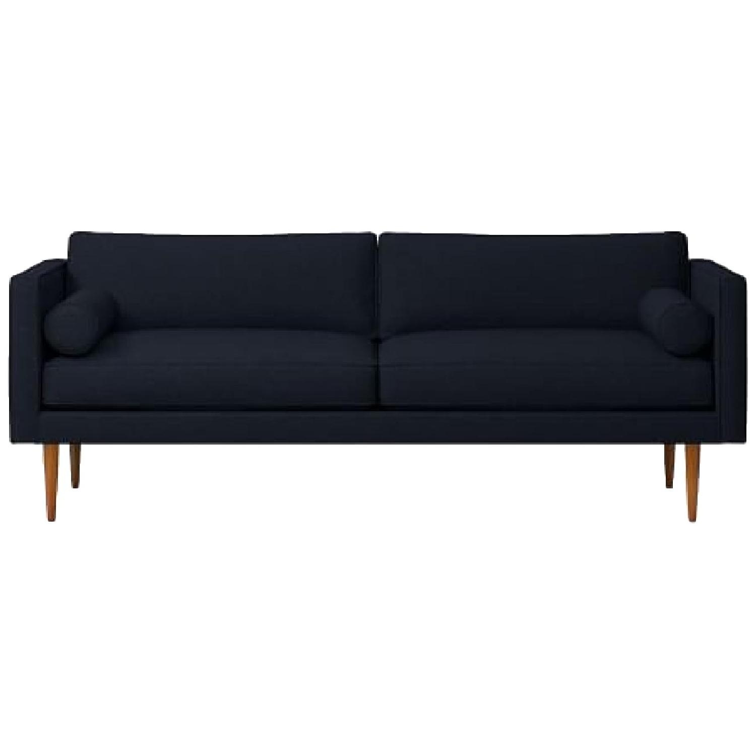 West Elm Monroe Blue Velvet 2 Seater Sofa - image-4