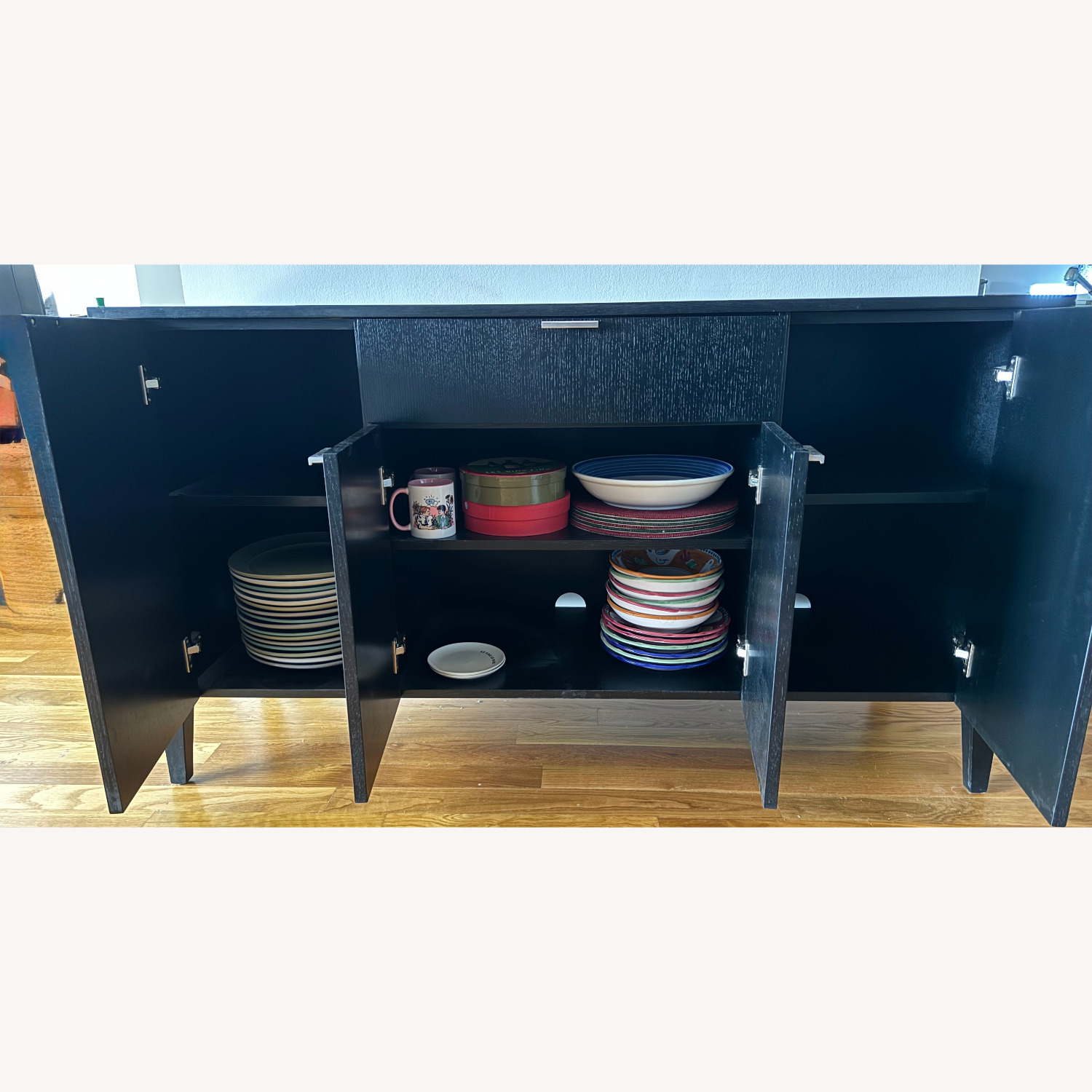 Crate & Barrel Triad Black Wood Sideboard - image-5