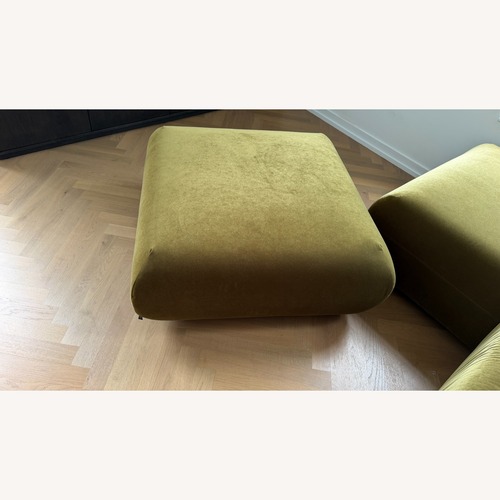 Used Tom Dixon Plump Velvet Ottoman Royal Forest Green for sale on AptDeco