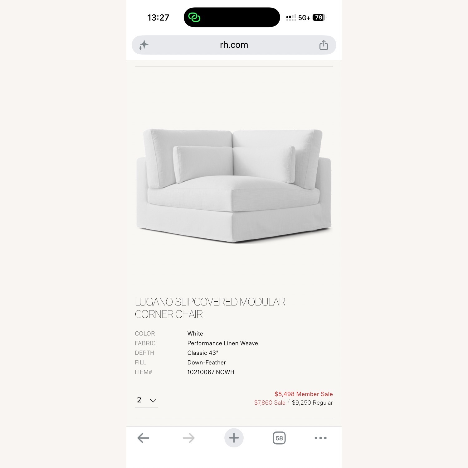 Restoration Hardware Lugano Slipcovered Sectional - image-1