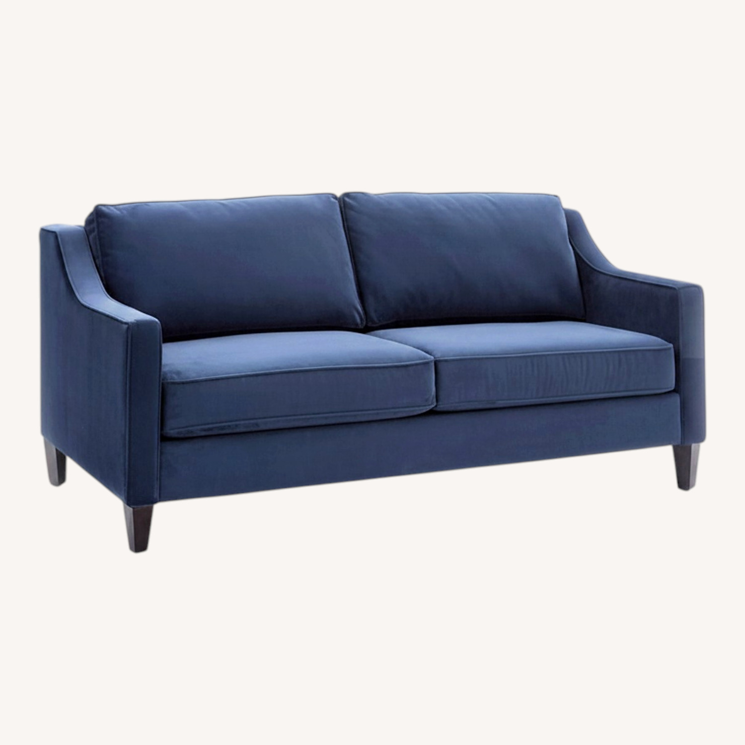 West Elm Paidge Blue Velvet 2 Seater Sofa - image-0